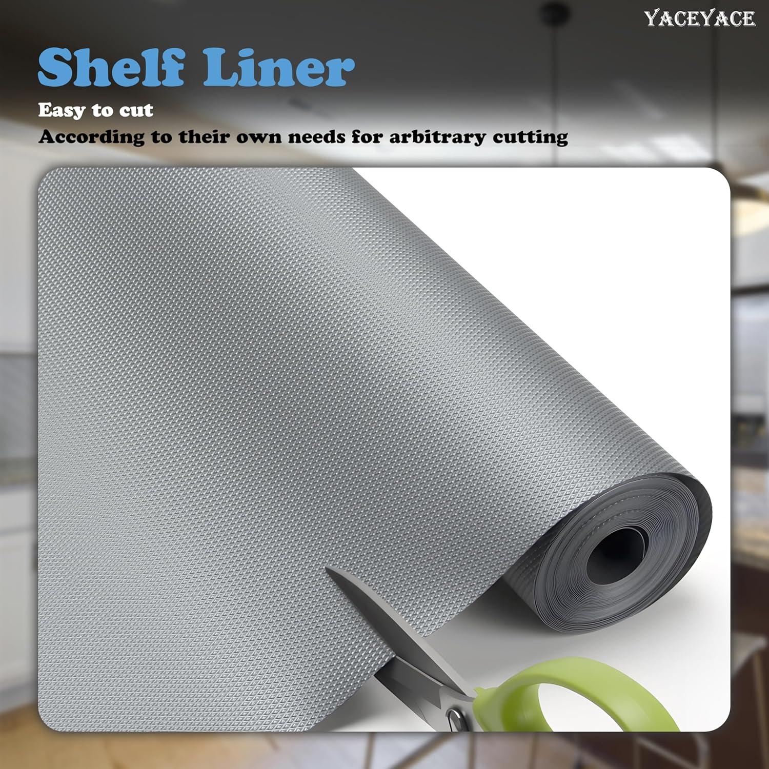 Forros de Estante Antideslizantes YACEYACE 30.48x365.76 cm Gris