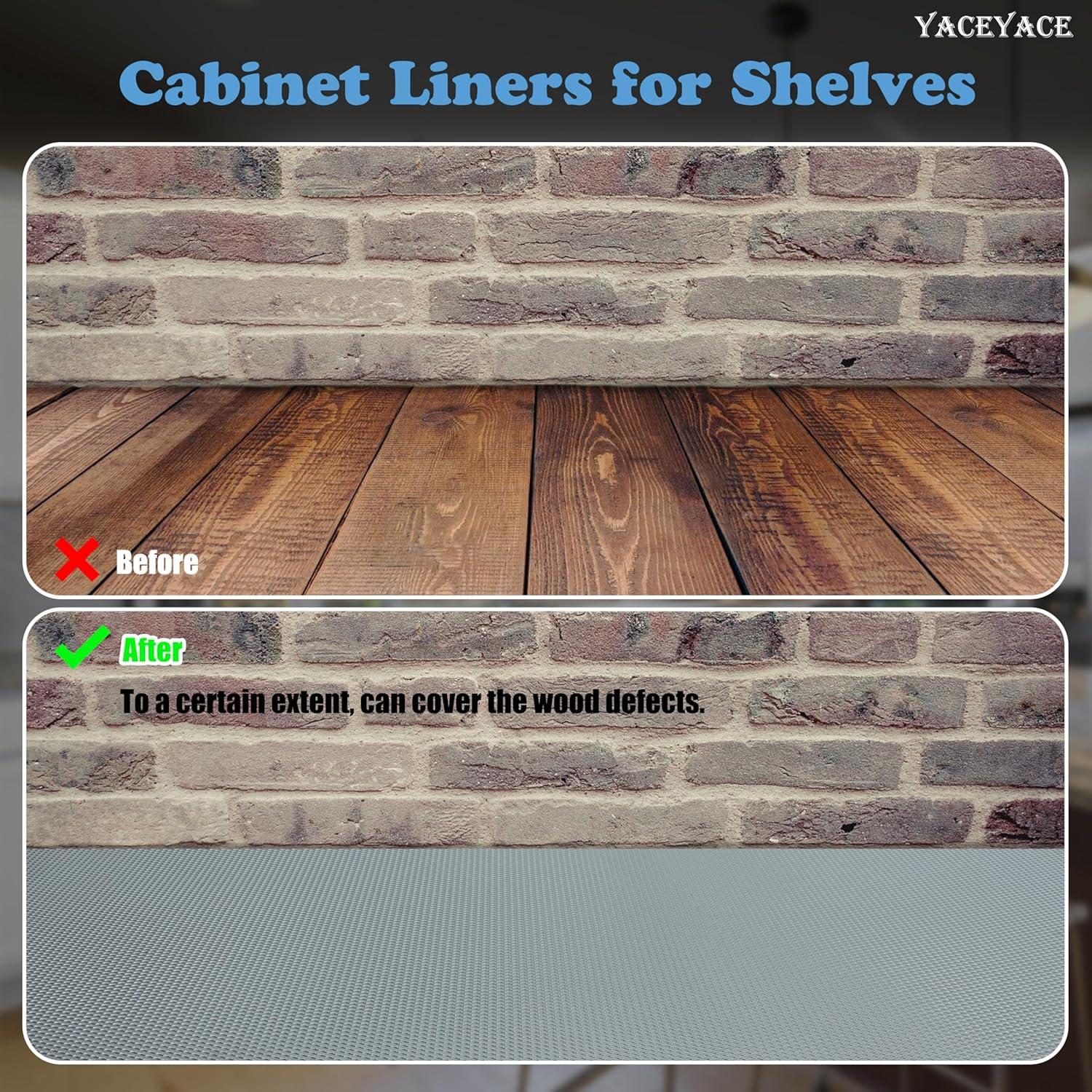 Forros de Estante Antideslizantes YACEYACE 30.48x365.76 cm Gris