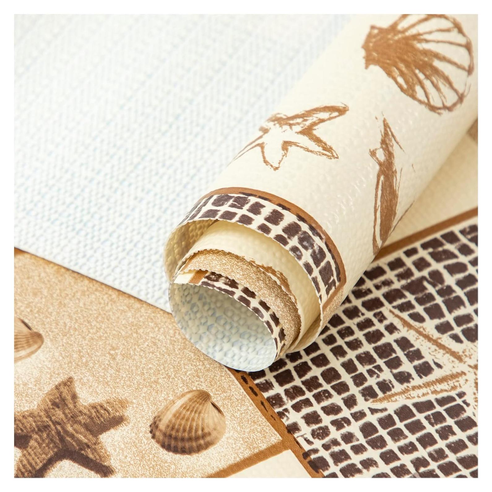 Forro de Estante FIFTY FEET 30x305 cm Floral Playa PVC Antideslizante