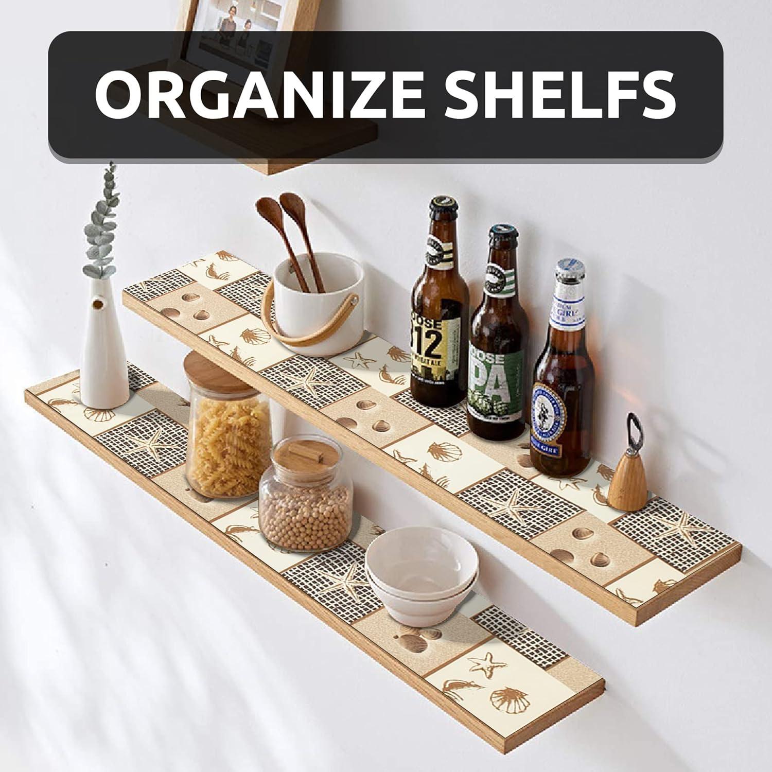 Forro de Estante FIFTY FEET 30x305 cm Floral Playa PVC Antideslizante