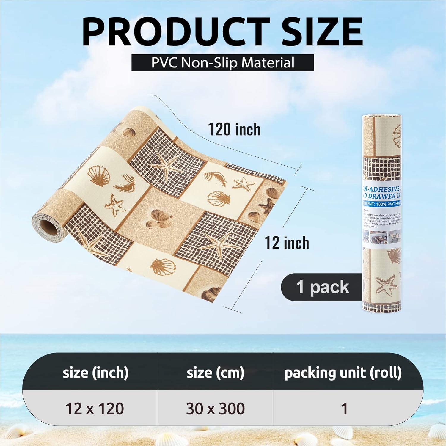 Forro de Estante FIFTY FEET 30x305 cm Floral Playa PVC Antideslizante