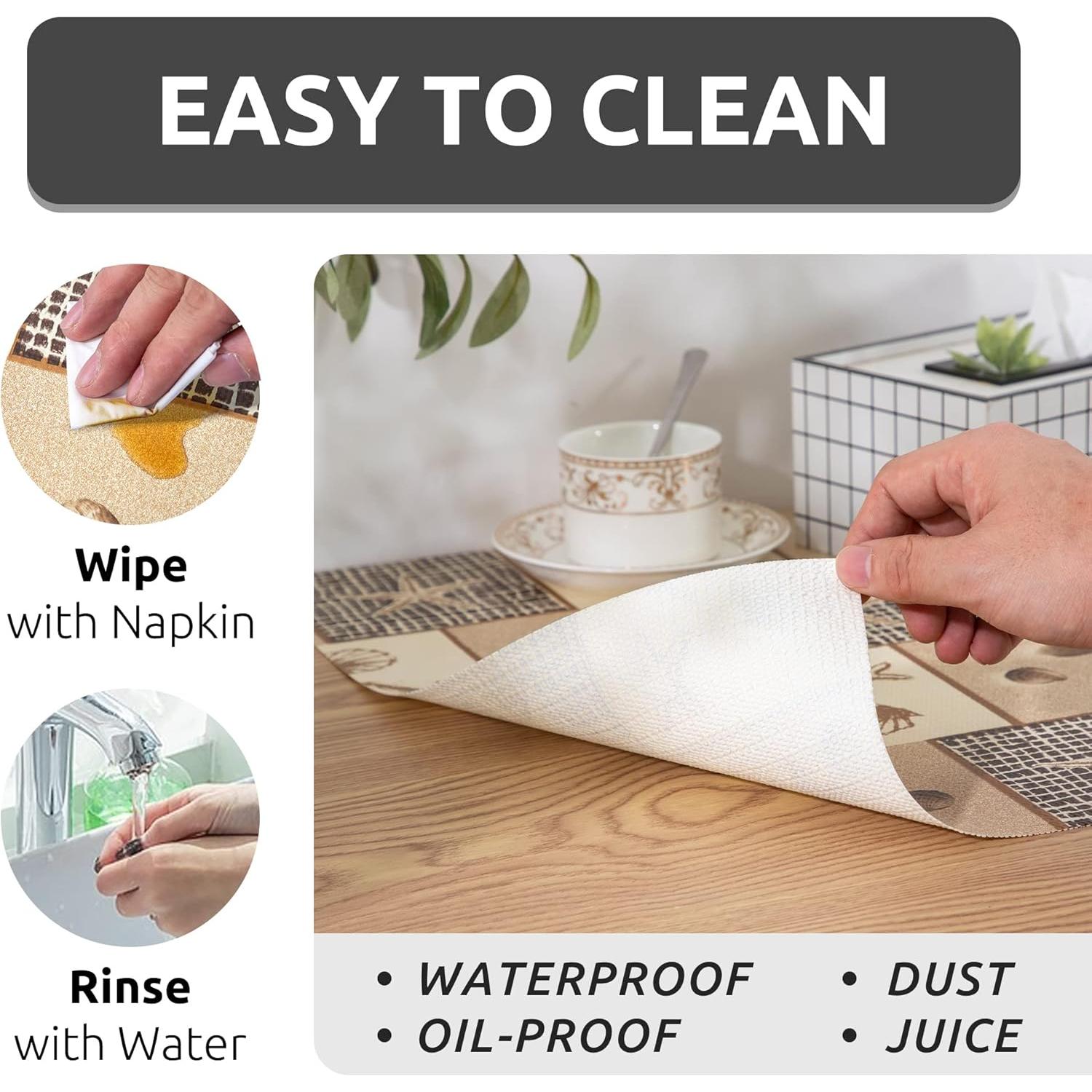 Forro de Estante FIFTY FEET 30x305 cm Floral Playa PVC Antideslizante