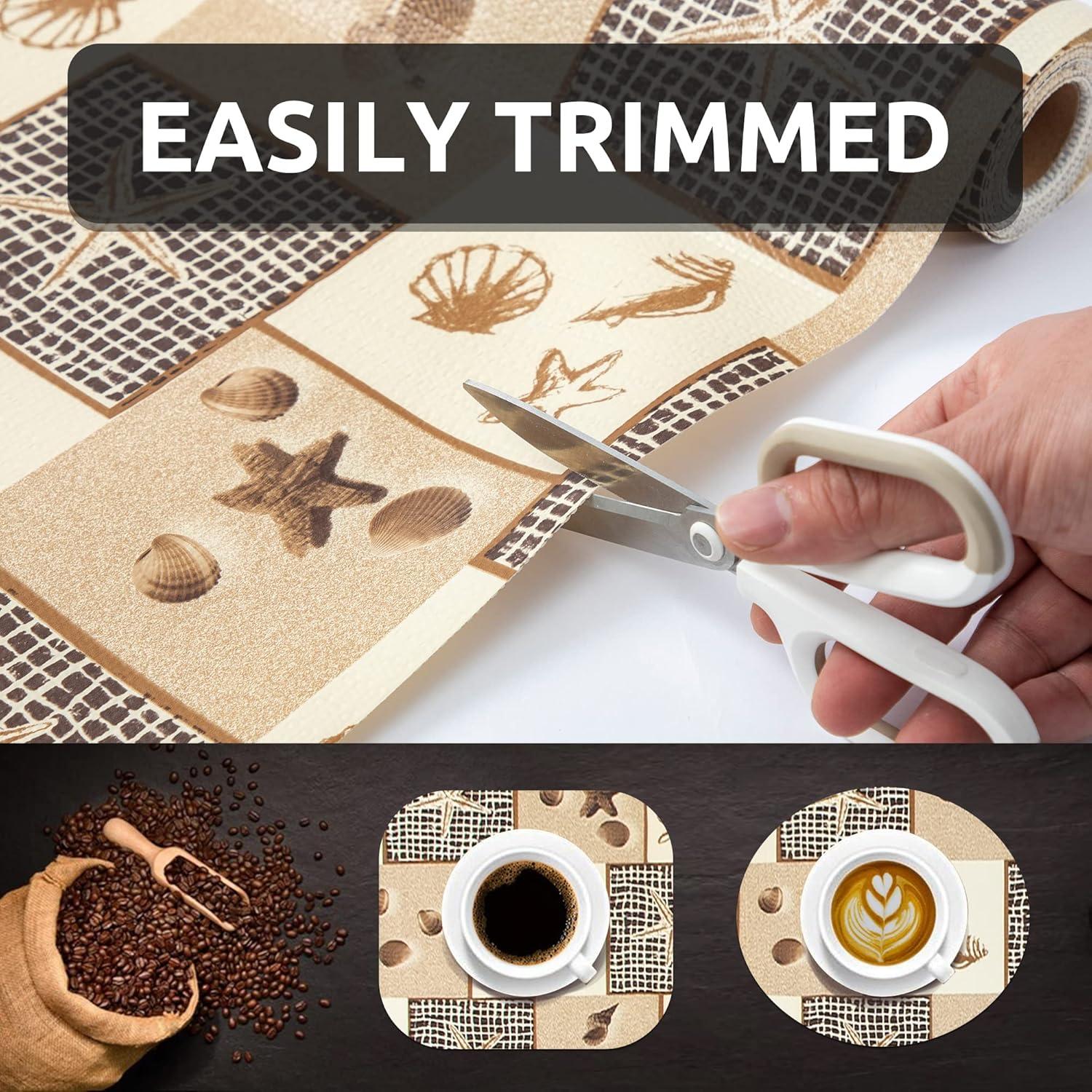 Forro de Estante FIFTY FEET 30x305 cm Floral Playa PVC Antideslizante