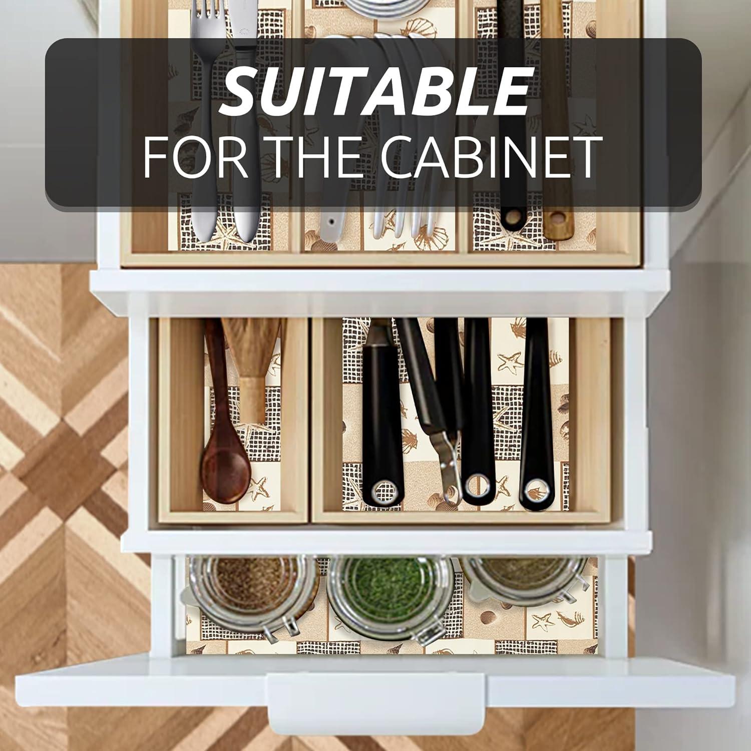 Forro de Estante FIFTY FEET 30x305 cm Floral Playa PVC Antideslizante