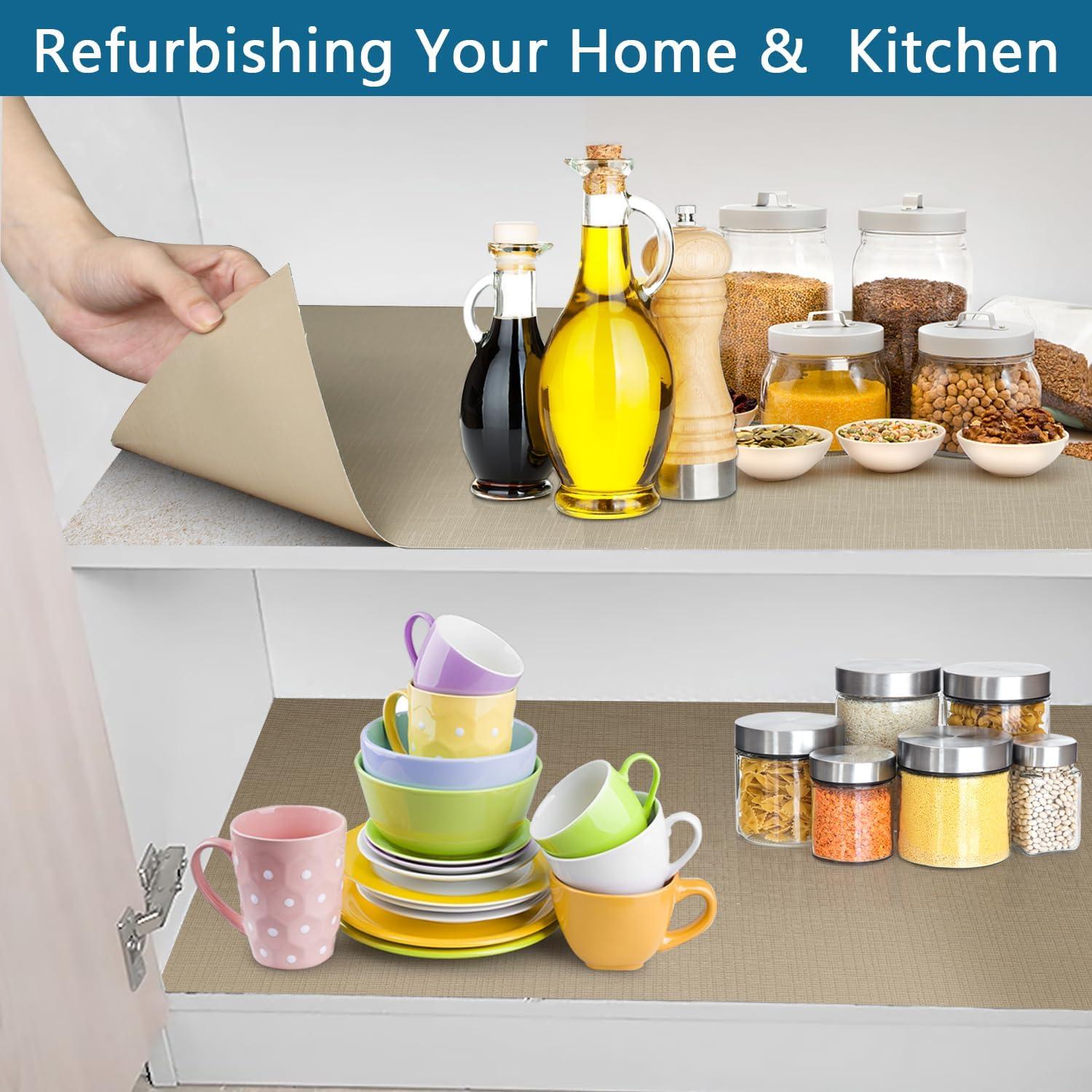 Forro de Estante Autoadhesivo HooTown Caqui 30x300 cm Impermeable