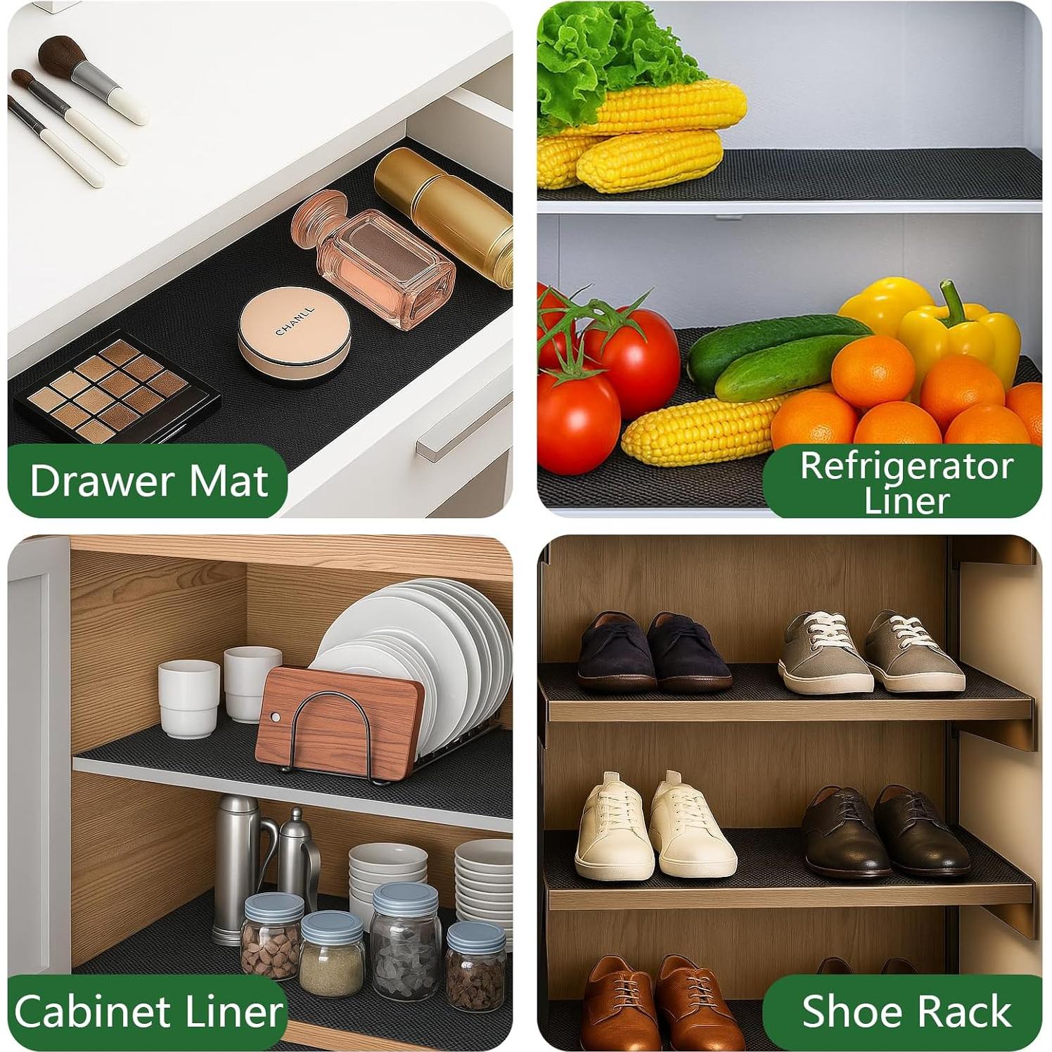 Forro de Estante Antideslizante Hoplaep 91.5 cm x 3.05 m Negro