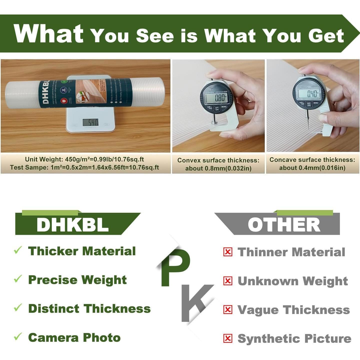 Forro de Estante Antideslizante DHKBL 35.56 cm x 609.6 cm Transparente