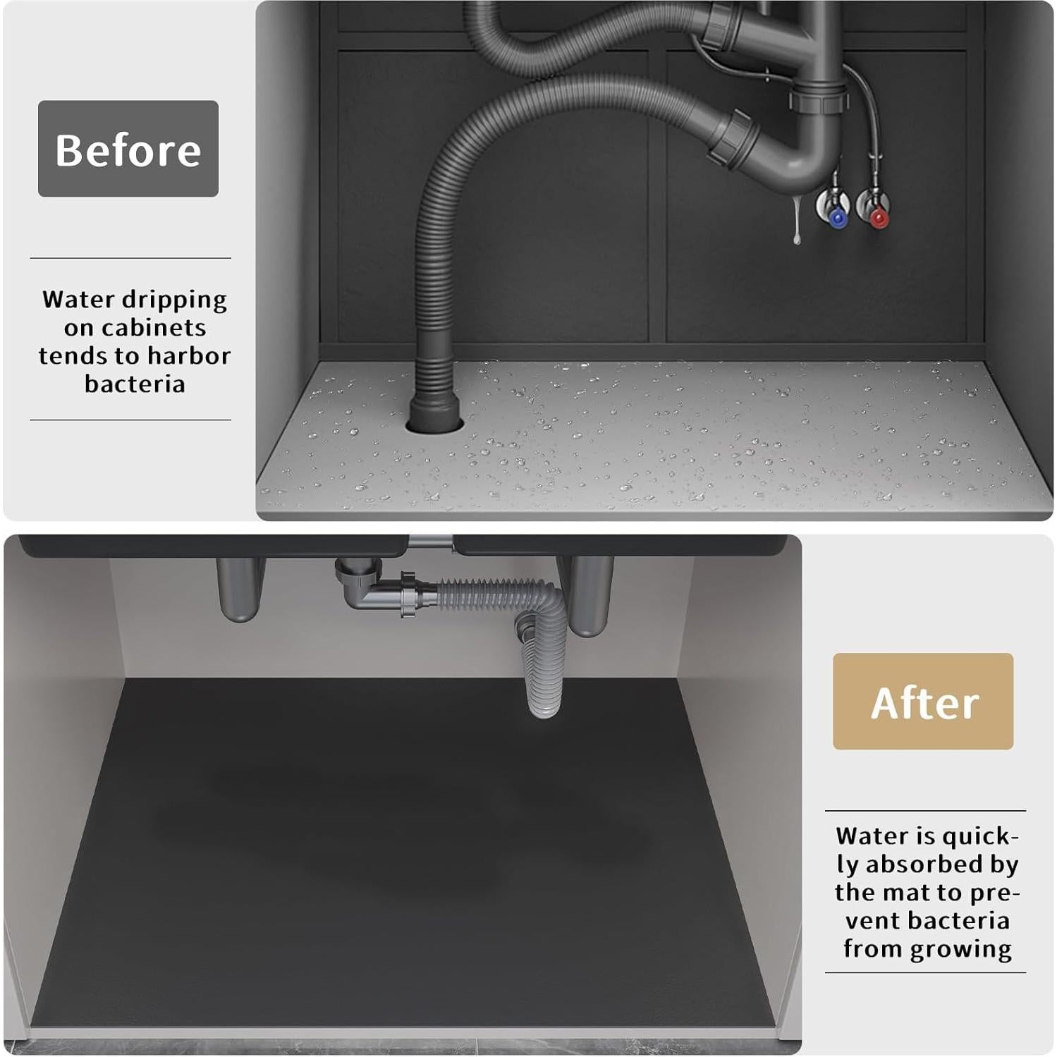 Alfombrilla Antideslizante BANEBOR 79x51 cm Gris Absorbente