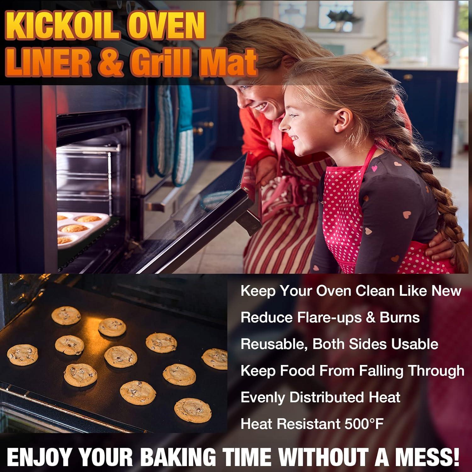 Forros de Horno KICKOIL 4 Piezas 40.6x50.8 cm Reutilizables