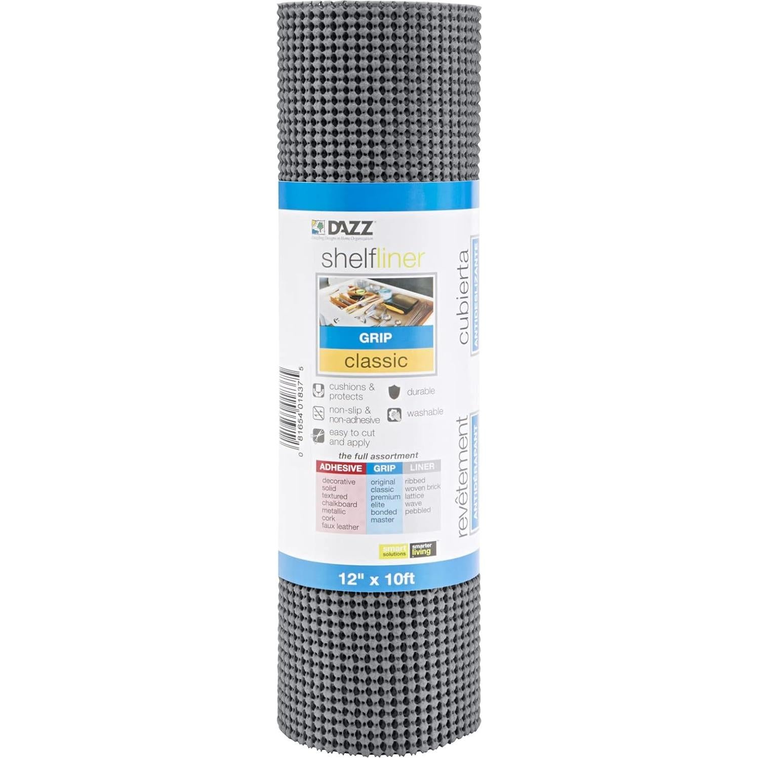 Forro de Estante Antideslizante Diseño Inteligente 30.48x304.8cm Gris