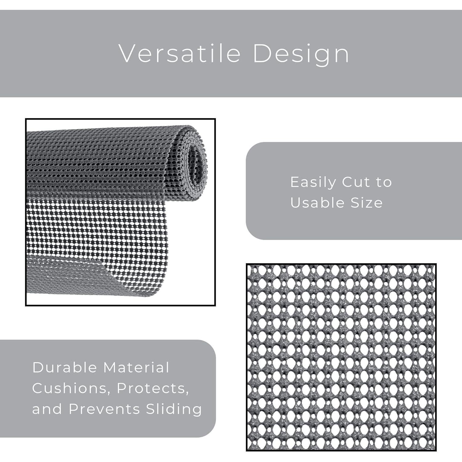 Forro de Estante Antideslizante Diseño Inteligente 30.48x304.8cm Gris