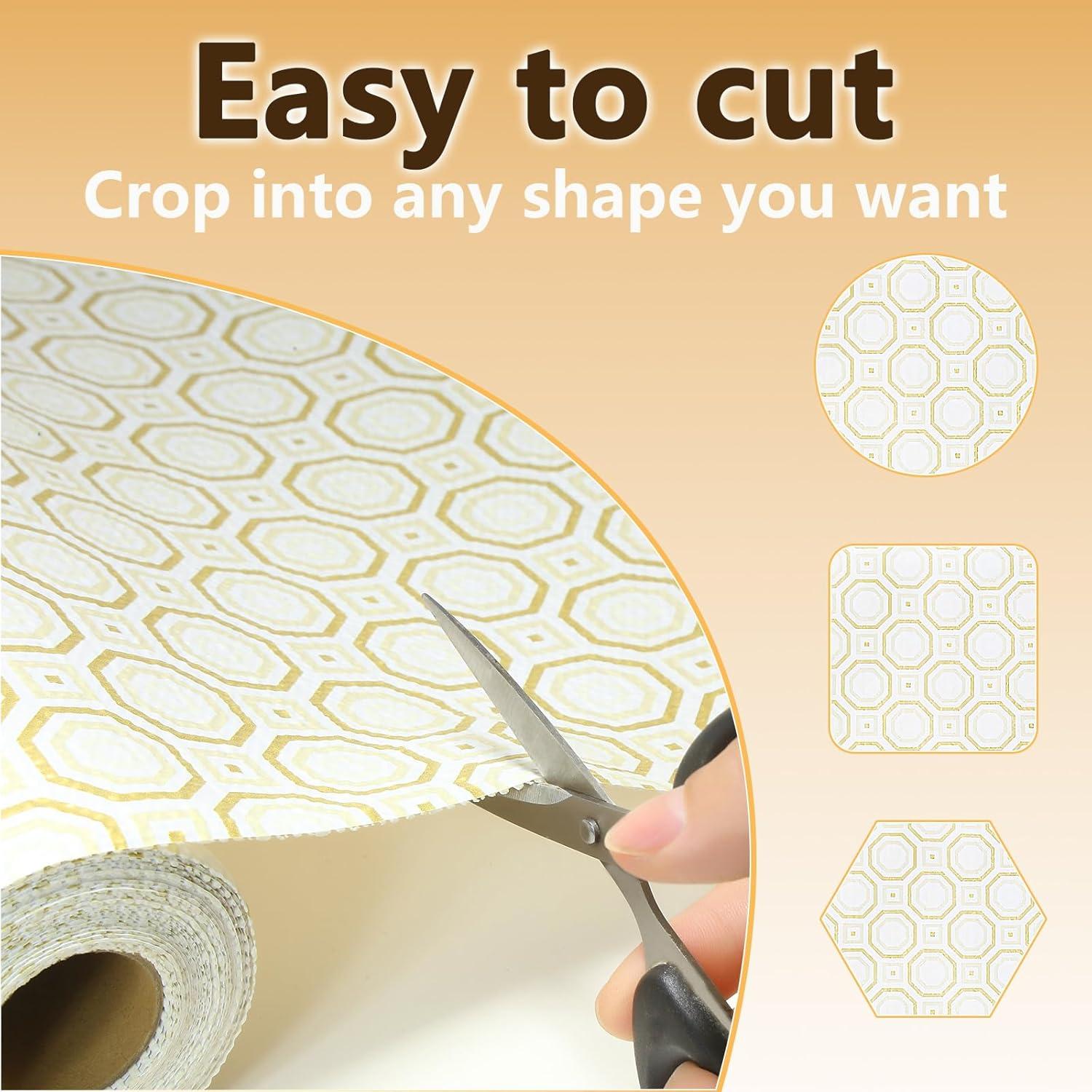 Forros antideslizantes Deabevn 30cm x 610cm PVC dorado