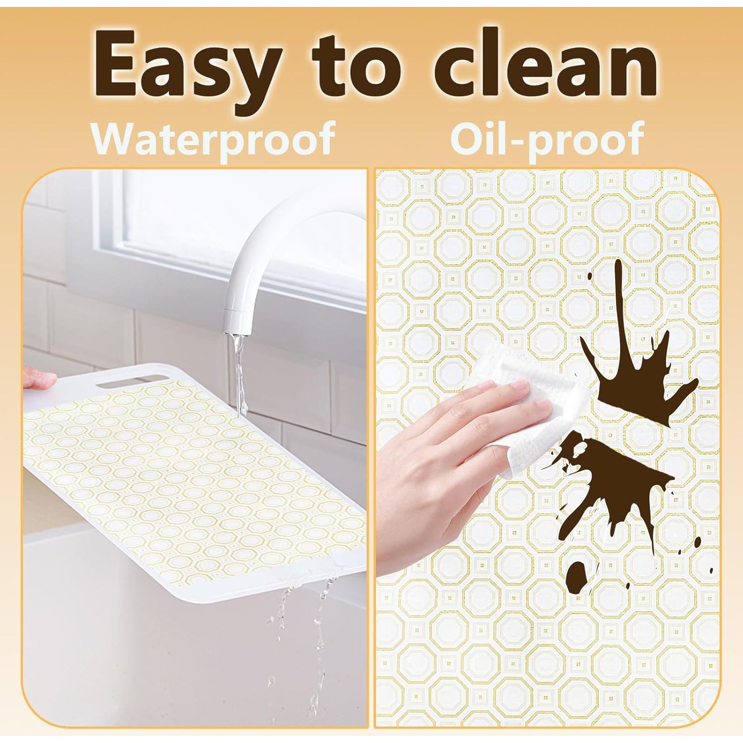 Forros antideslizantes Deabevn 30cm x 610cm PVC dorado