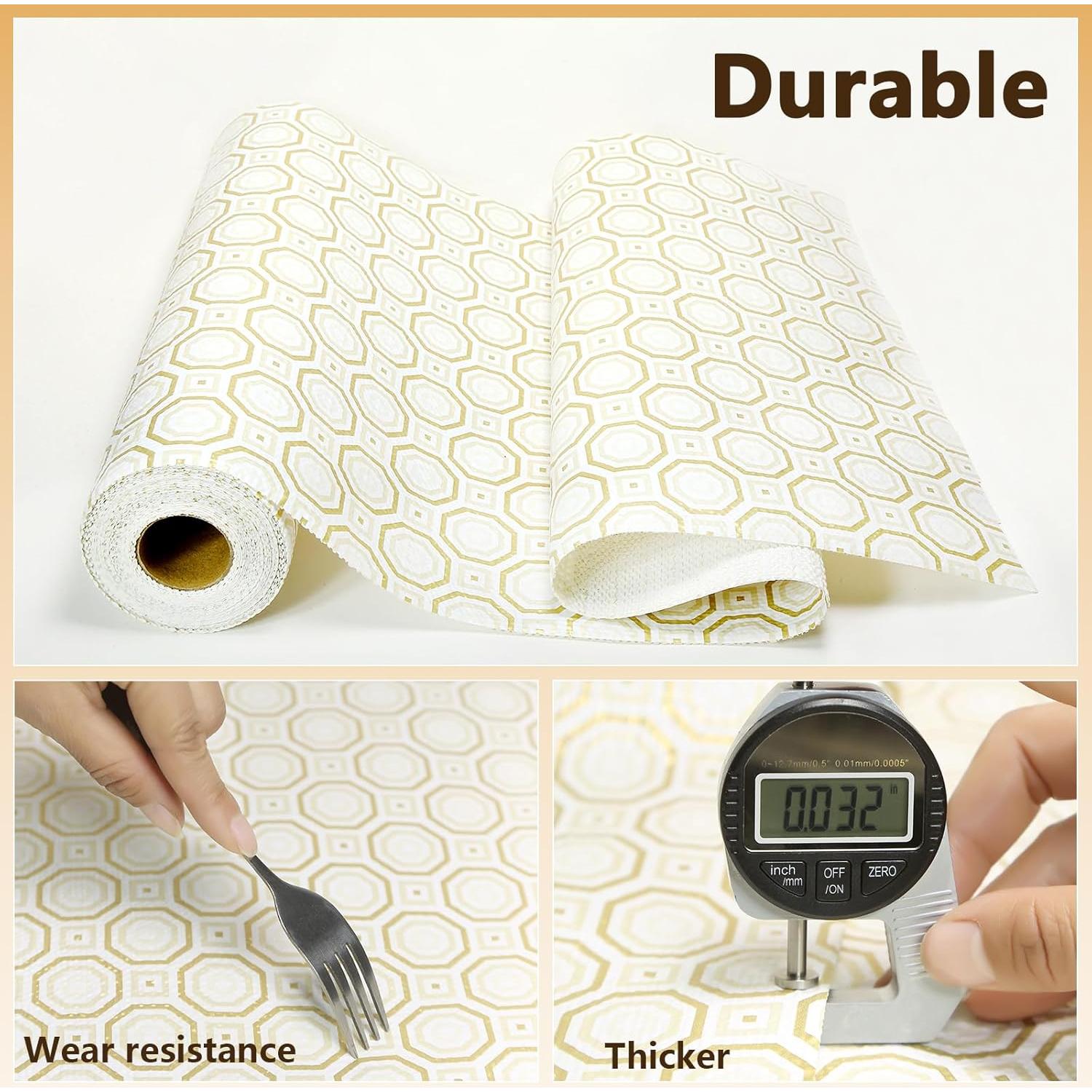 Forros antideslizantes Deabevn 30cm x 610cm PVC dorado