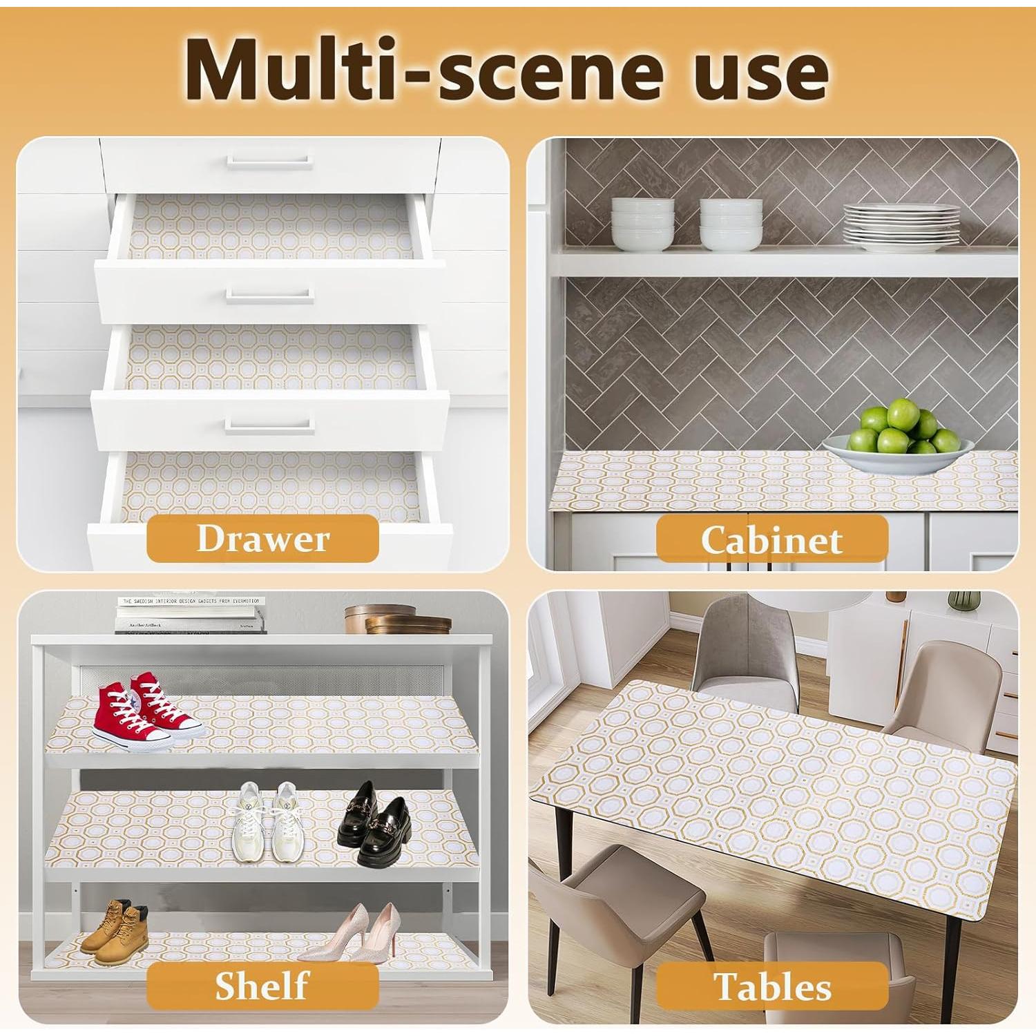 Forros antideslizantes Deabevn 30cm x 610cm PVC dorado