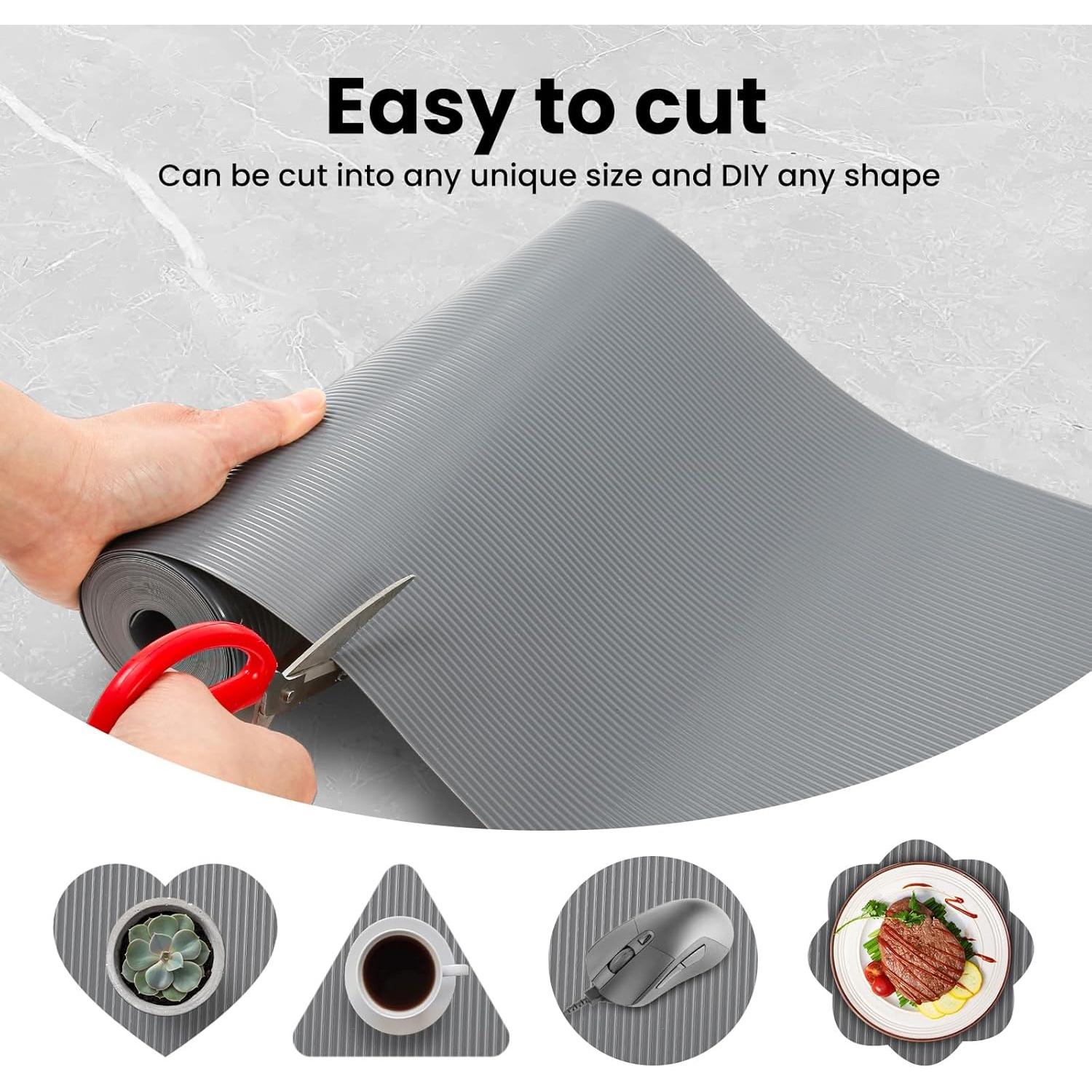 Forro de Estante Antideslizante EAQQWWY 30.48cm x 1.52m Gris