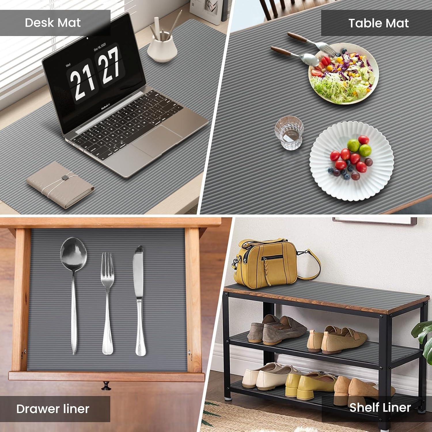 Forro de Estante Antideslizante EAQQWWY 30.48cm x 1.52m Gris