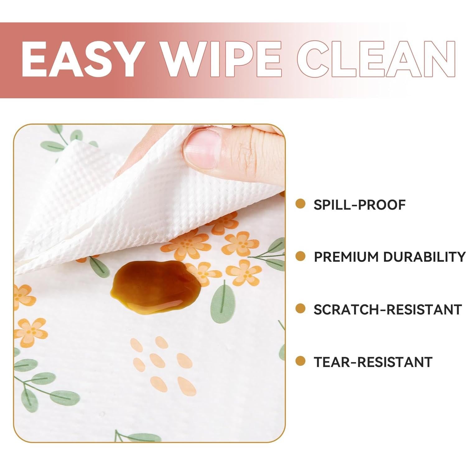 Forro de Estante No Adhesivo RAY STAR 30 cm x 3 m Floral Naranja