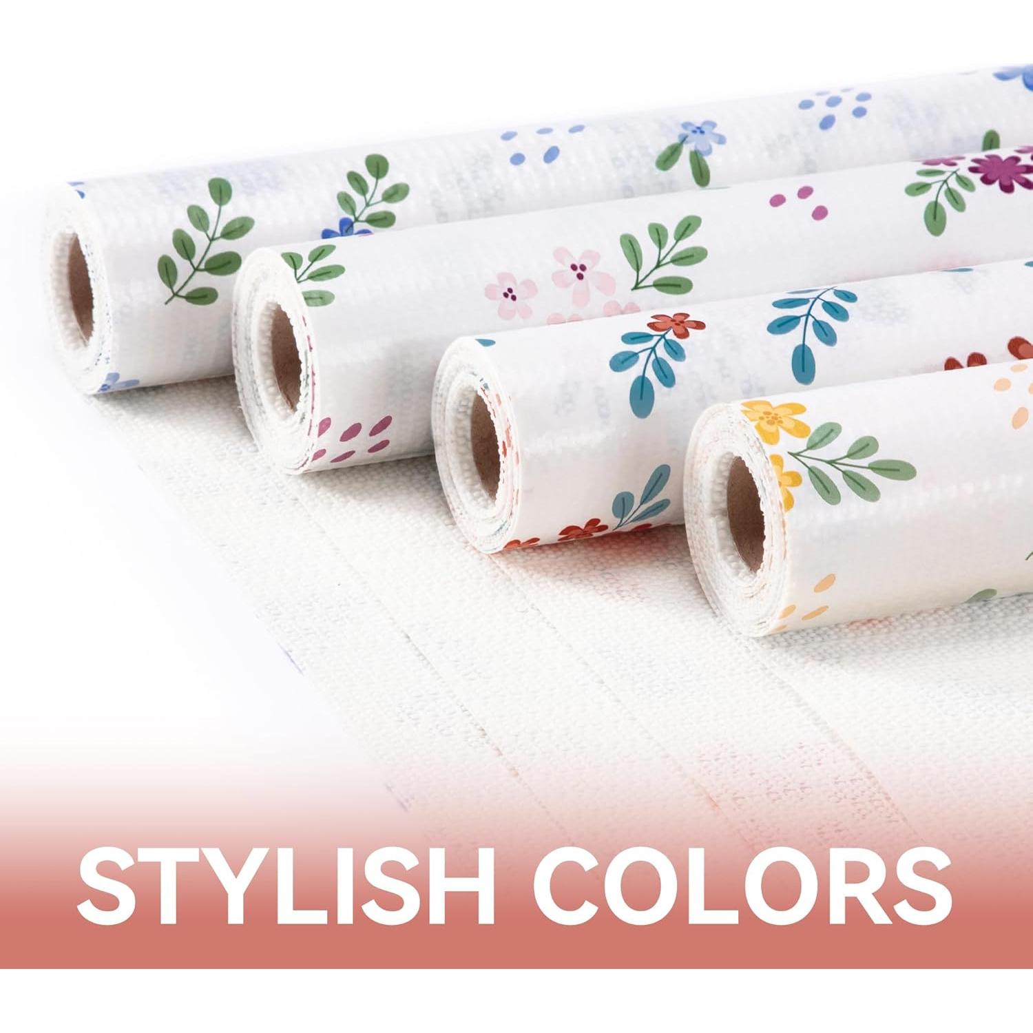 Forro de Estante No Adhesivo RAY STAR 30 cm x 3 m Floral Naranja