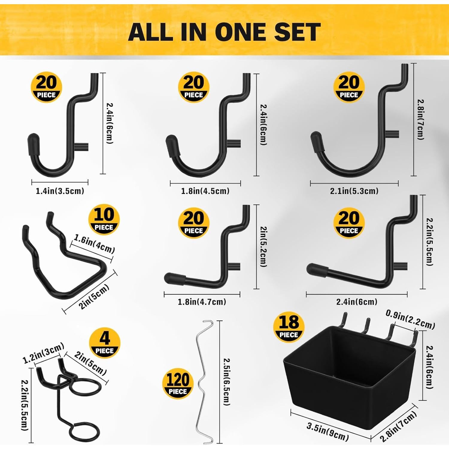 Juego de Ganchos Extra Gruesos ELEAD 286 Piezas 31.75 kg