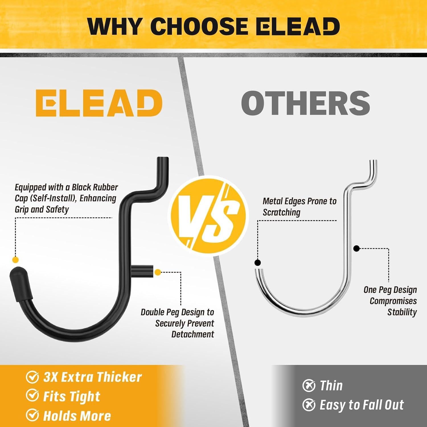 Juego de Ganchos Extra Gruesos ELEAD 286 Piezas 31.75 kg