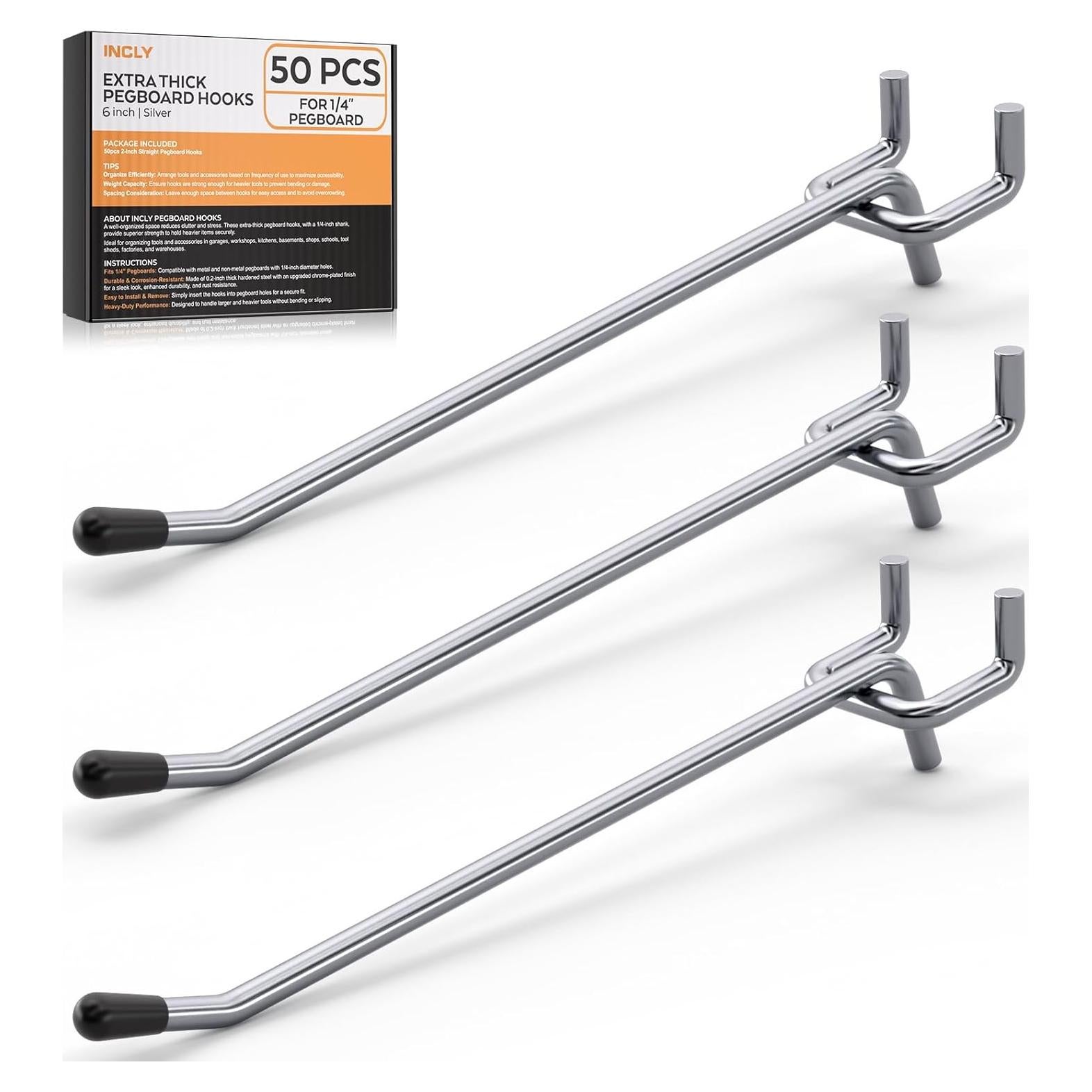 Ganchos para Tablero de Clavos INCLY 15 cm - Paquete de 50