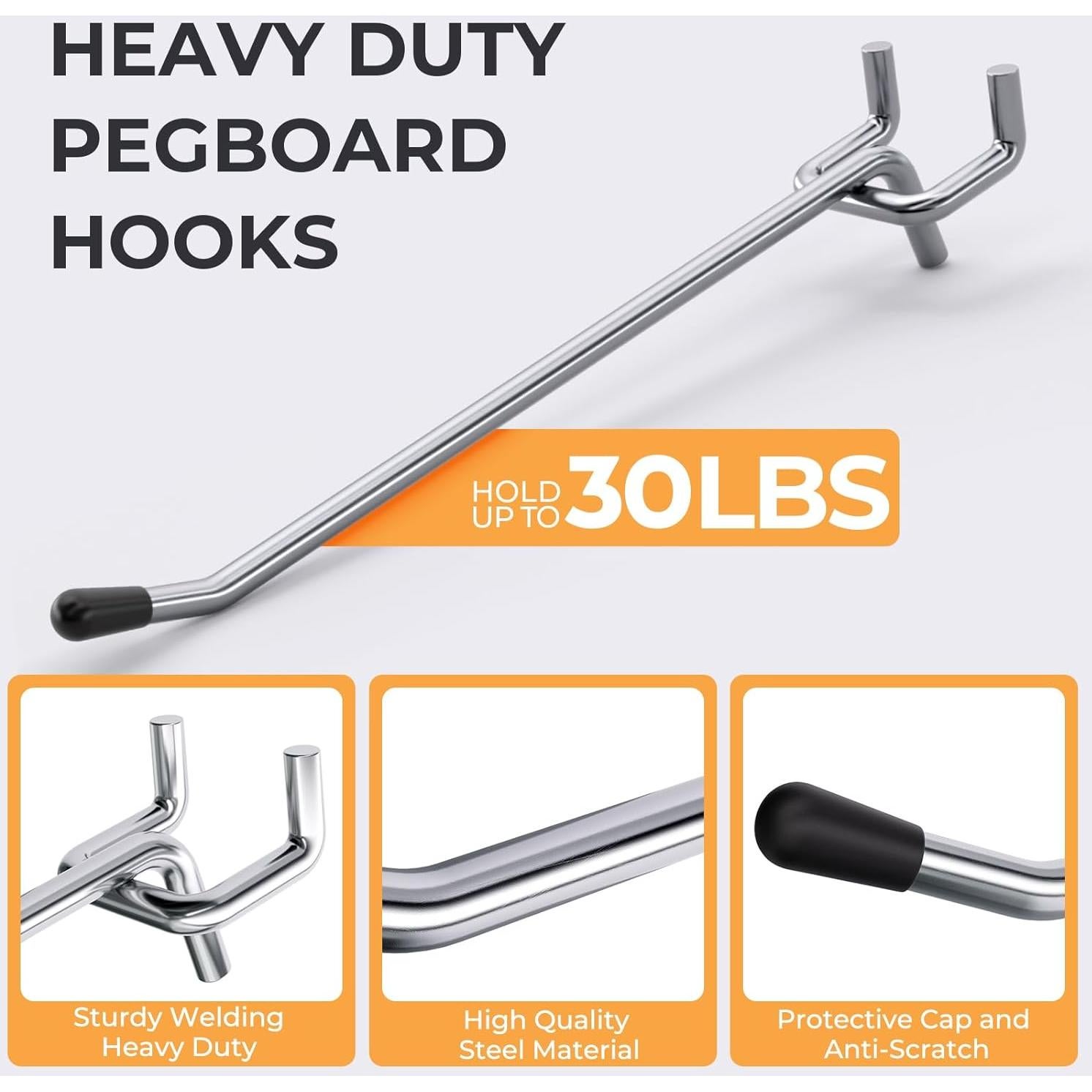 Ganchos para Tablero de Clavos INCLY 15 cm - Paquete de 50