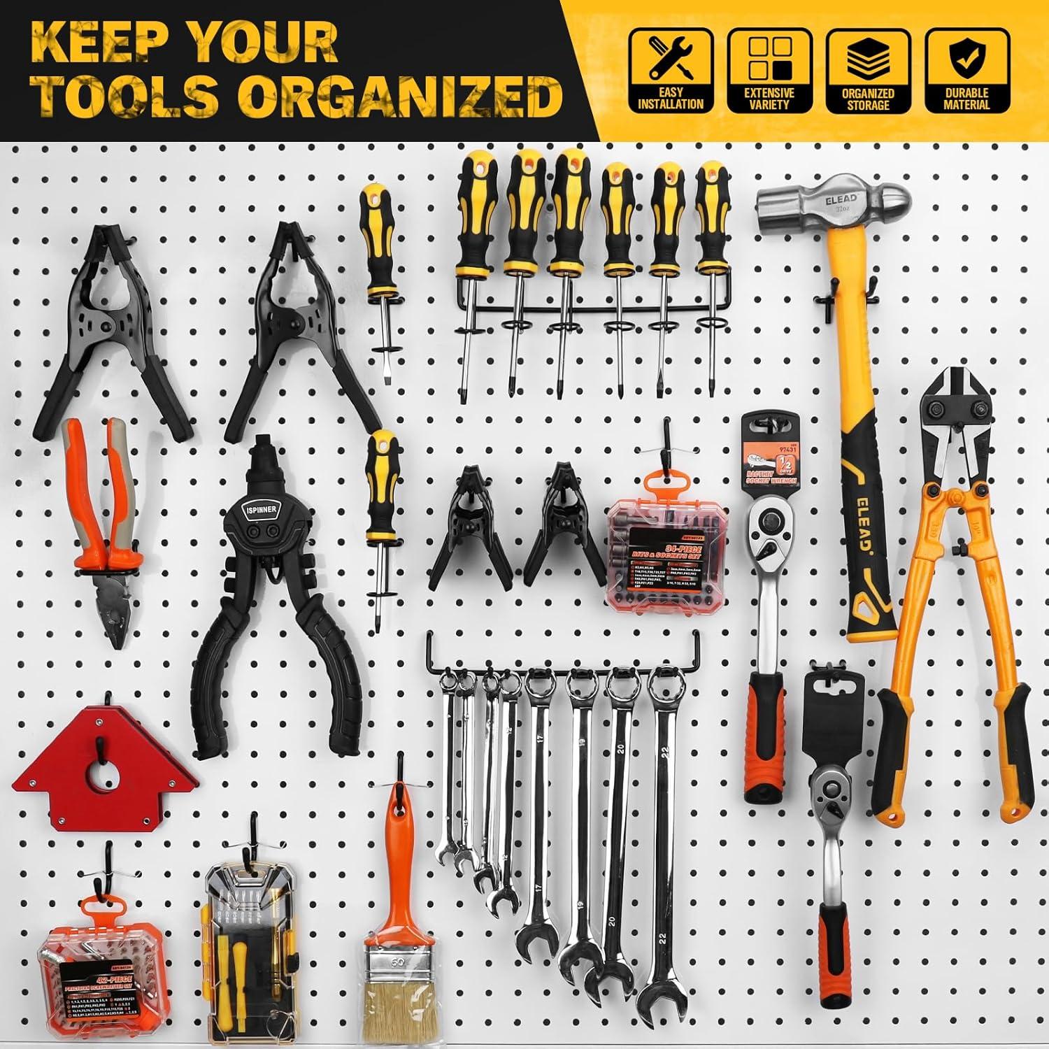 Juego de Ganchos para Tablero de Clavos ELEAD 200 Piezas 31.75 kg