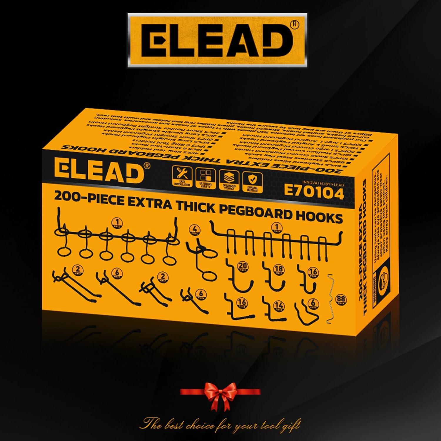 Juego de Ganchos para Tablero de Clavos ELEAD 200 Piezas 31.75 kg