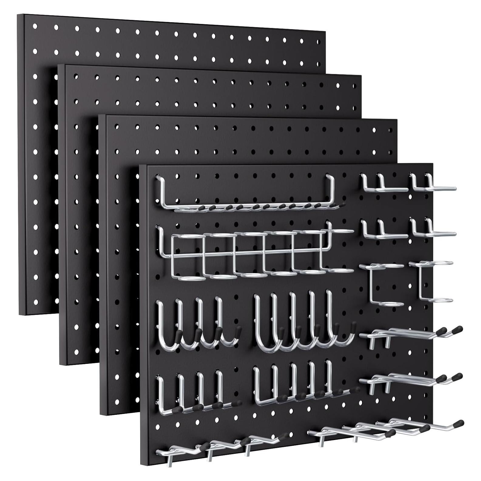 Organizador de Pared INCLY 70PCS con Tablero Perforado Negro