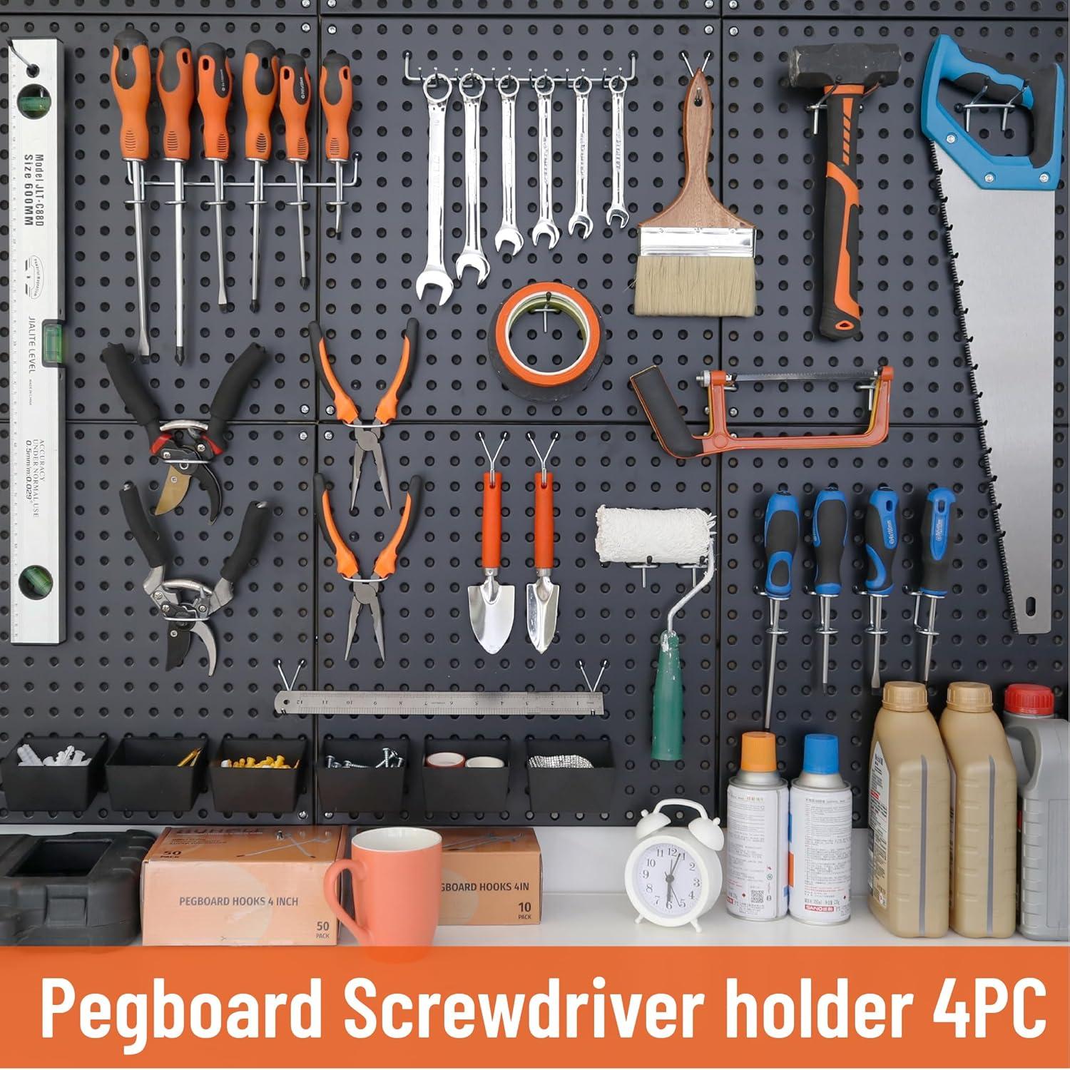 Soporte para Destornilladores HUHOLE 4 Piezas Acero Inoxidable