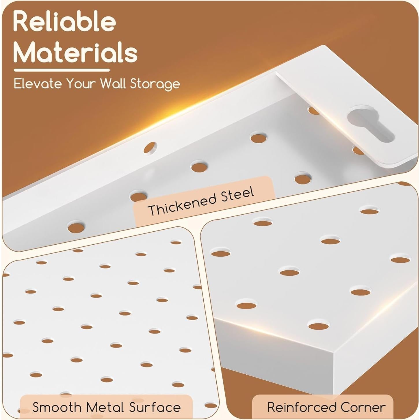 Tablero de Clavos Spampur 4 Pcs con Ganchos Metal Blanco