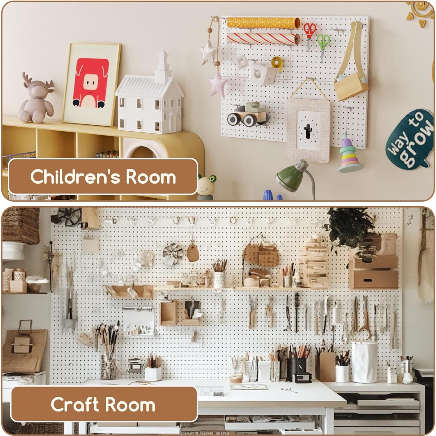 Tablero de Clavos Spampur 4 Pcs con Ganchos Metal Blanco