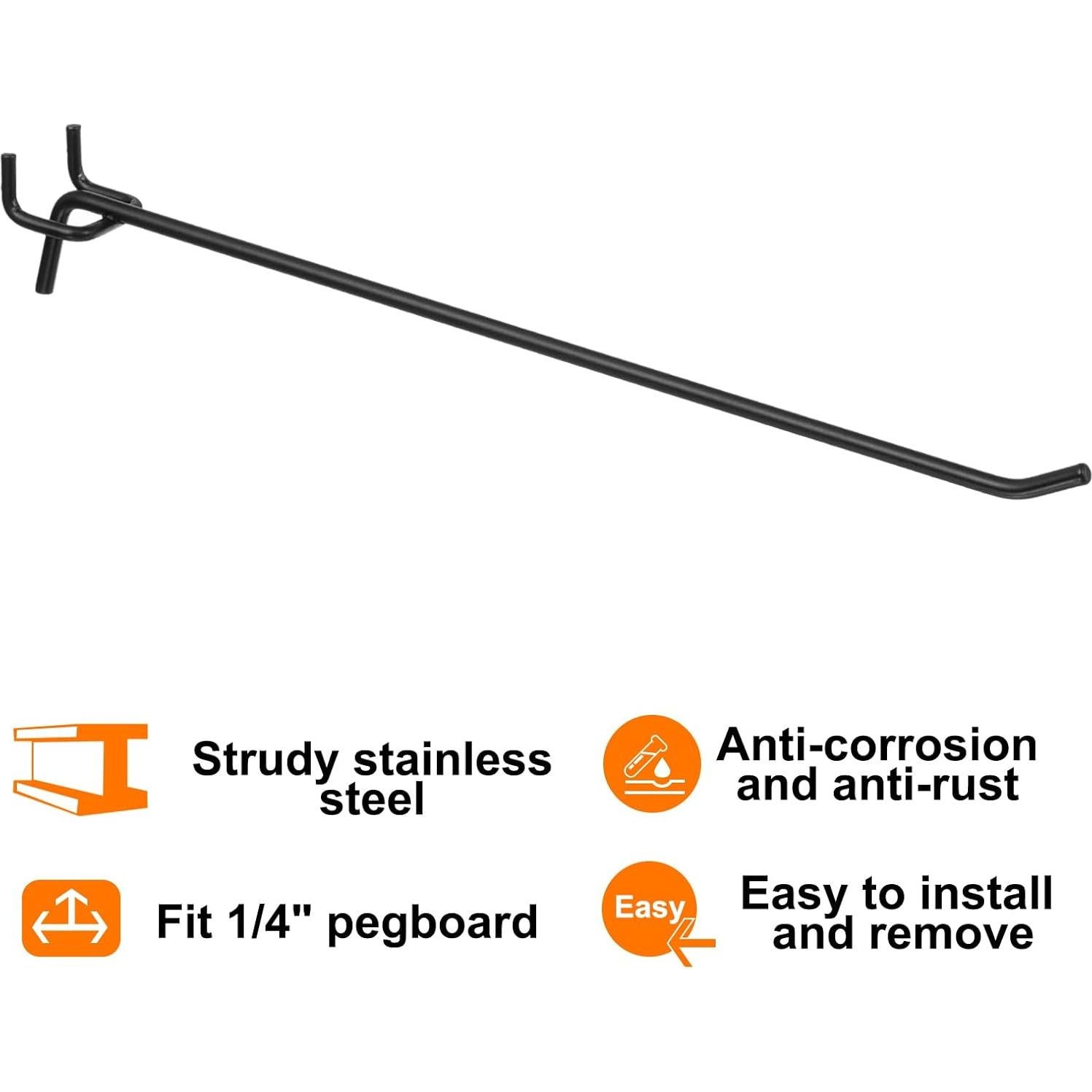 Ganchos para Tablero de Clavos HARFINGTON 10 cm Acero Inoxidable