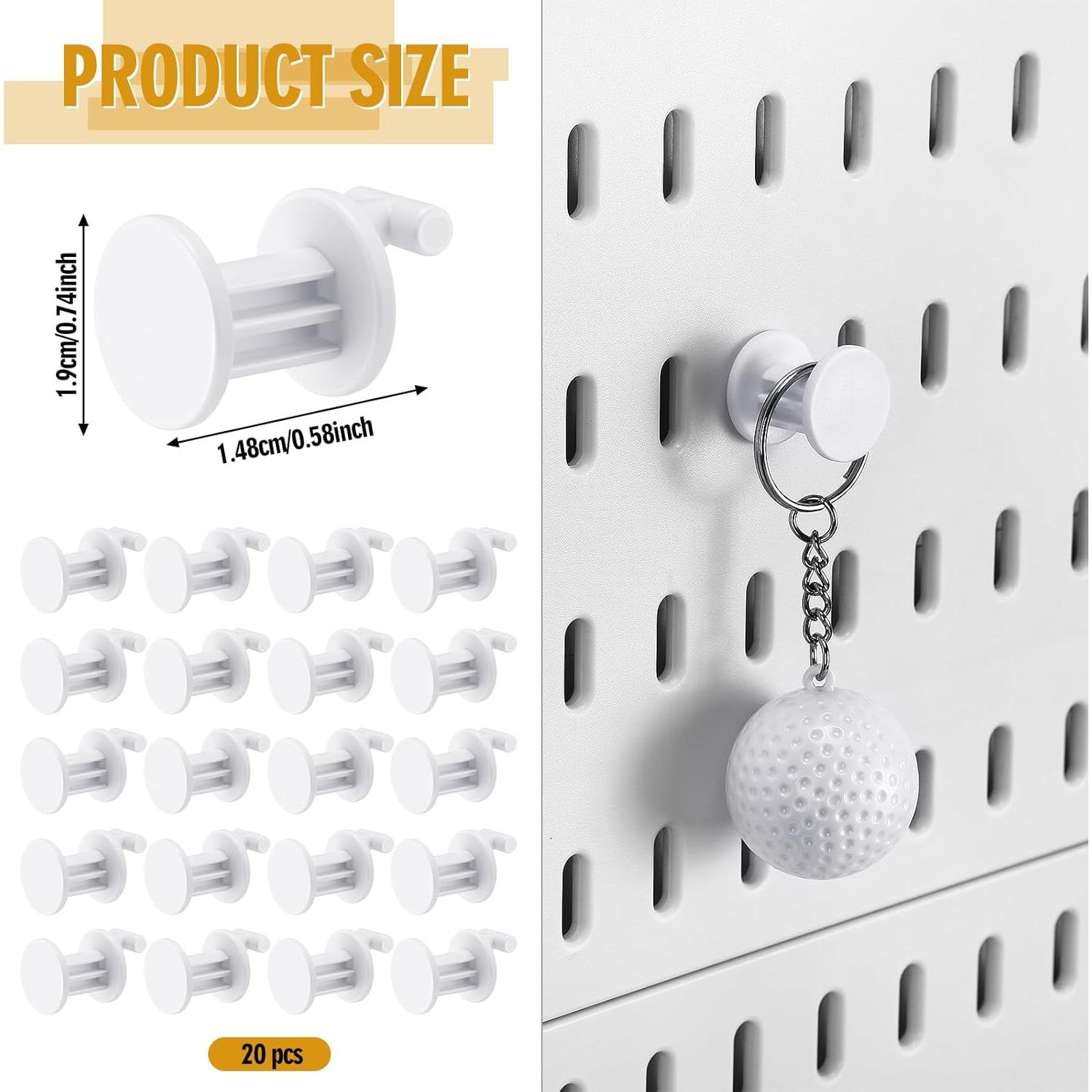 20 Ganchos para Tablero de Clavos AceOrbit Blanco 1.9 cm