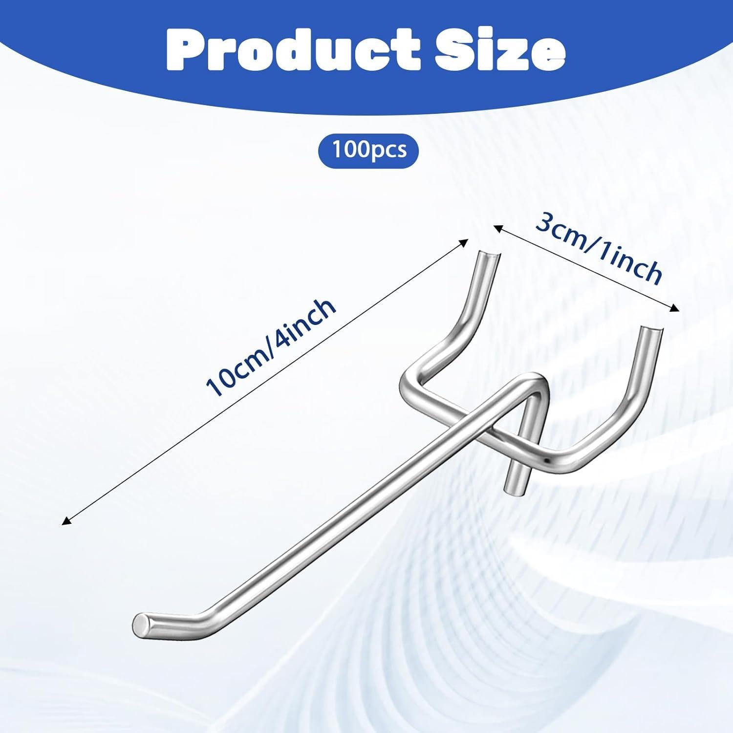 100 Ganchos de Acero Inoxidable LIQWEI para Tablero de Clavos 10 cm