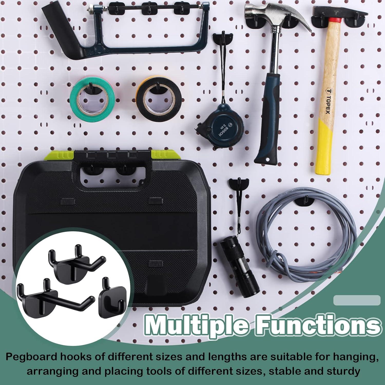 Ganchos de Tablero de Clavos Roowest 84 Pcs Plástico Negro