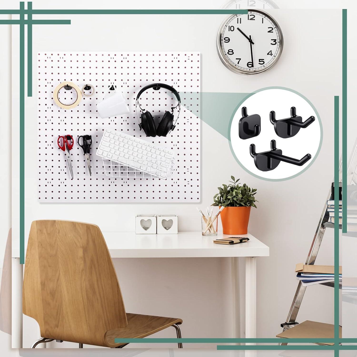 Ganchos de Tablero de Clavos Roowest 84 Pcs Plástico Negro