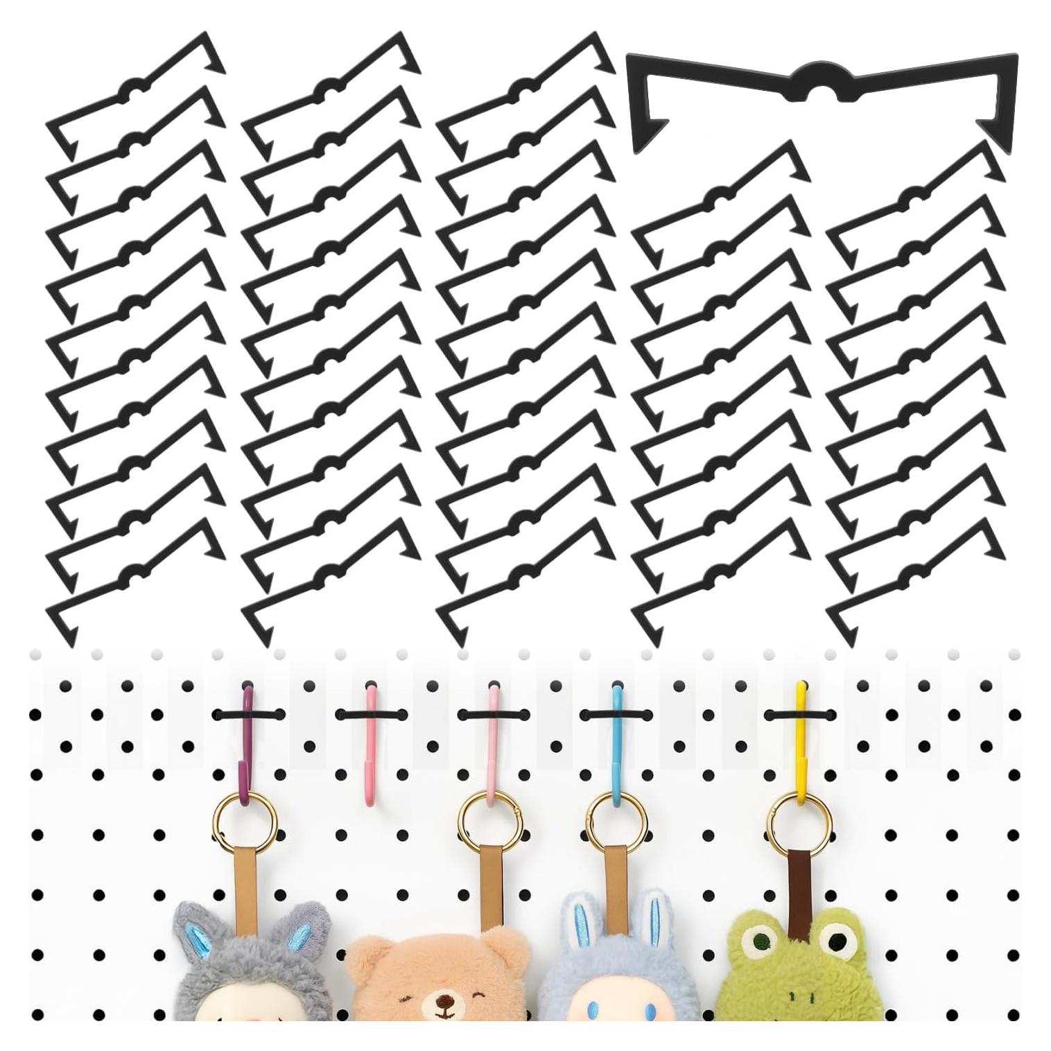 50 Clips de Gancho para Tablero de Perforación Pretwad - Negro