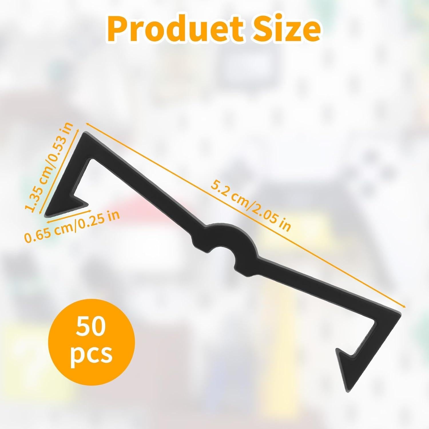 50 Clips de Gancho para Tablero de Perforación Pretwad - Negro