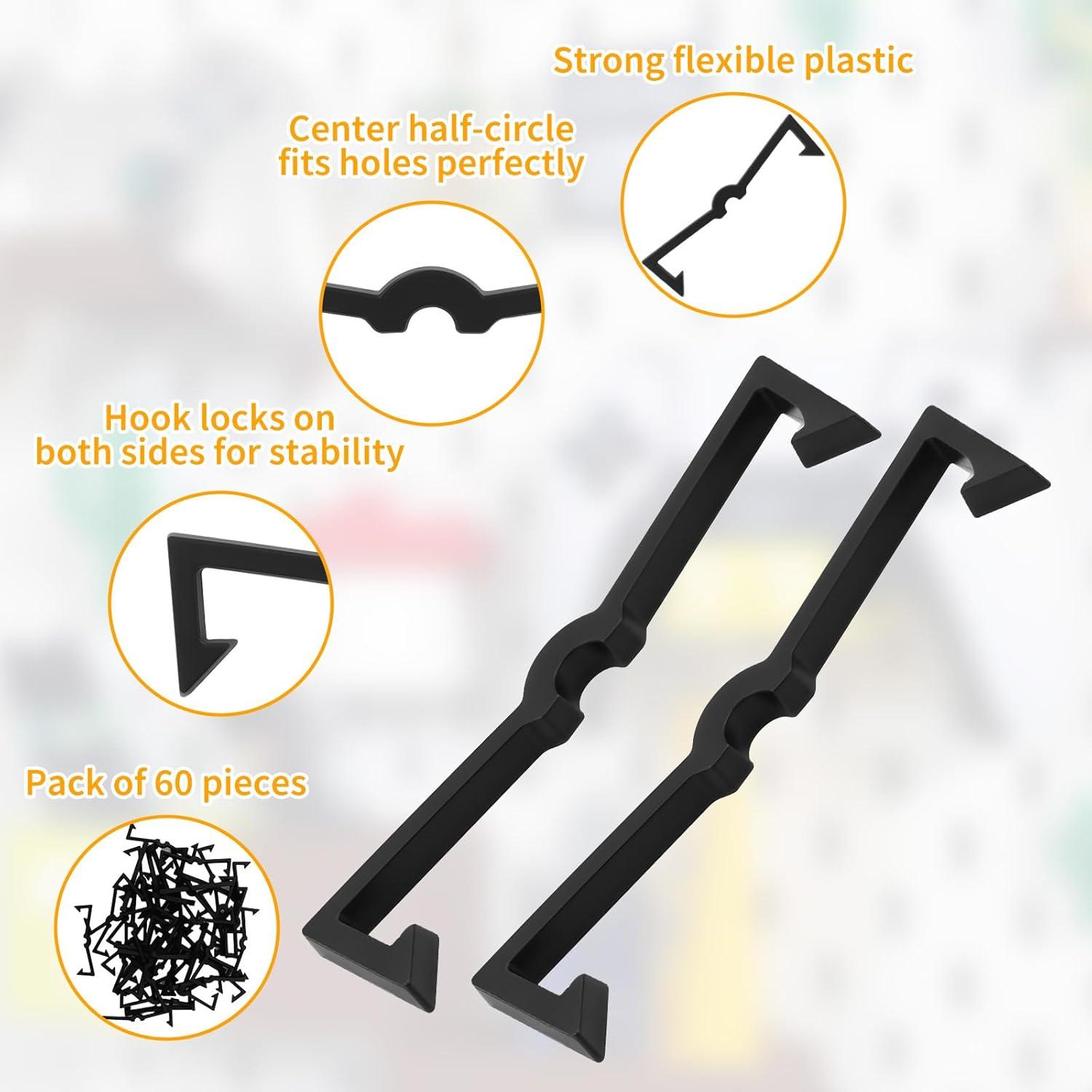 50 Clips de Gancho para Tablero de Perforación Pretwad - Negro