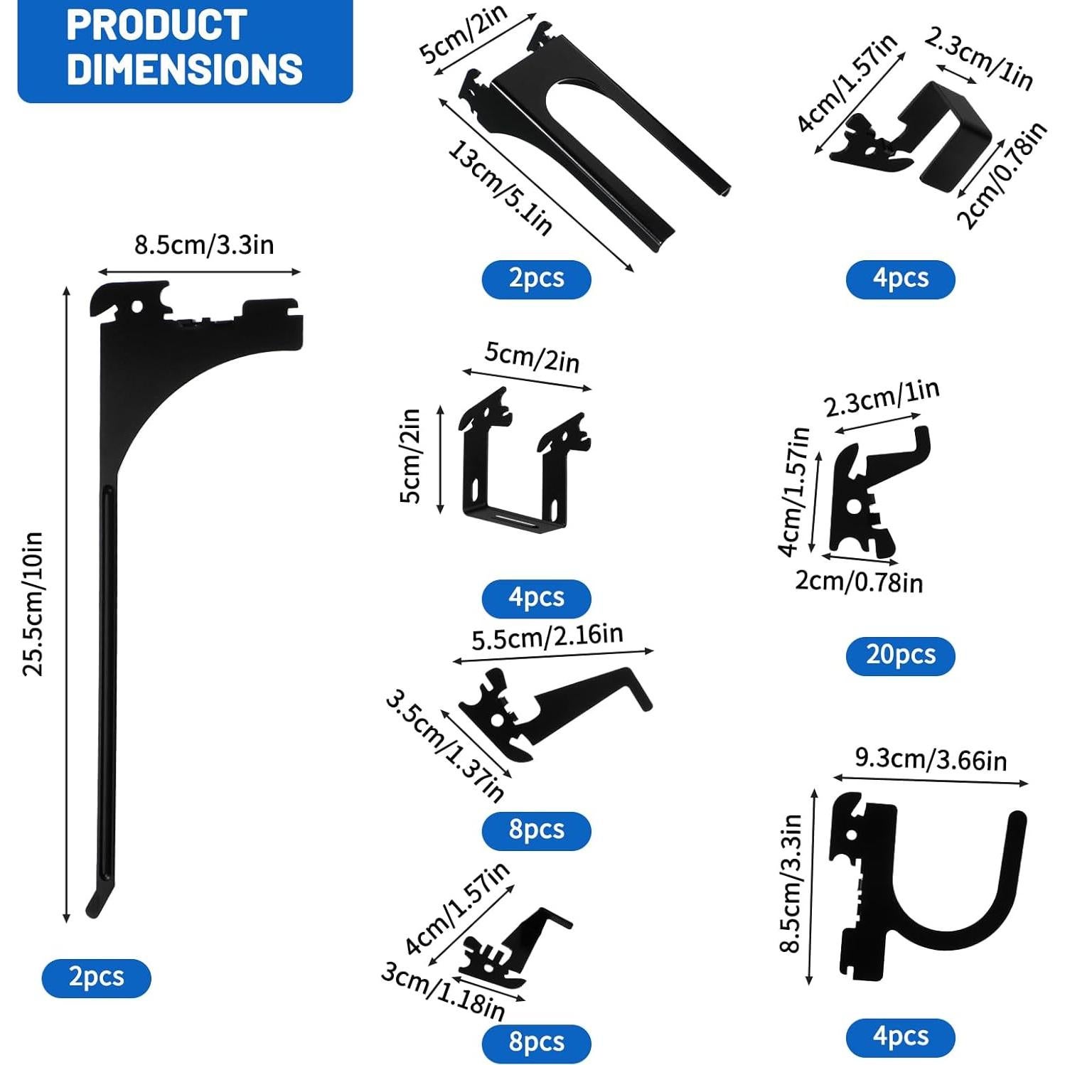 Juego de Ganchos de Metal Zonon 52 Pcs para Paneles Ranurados