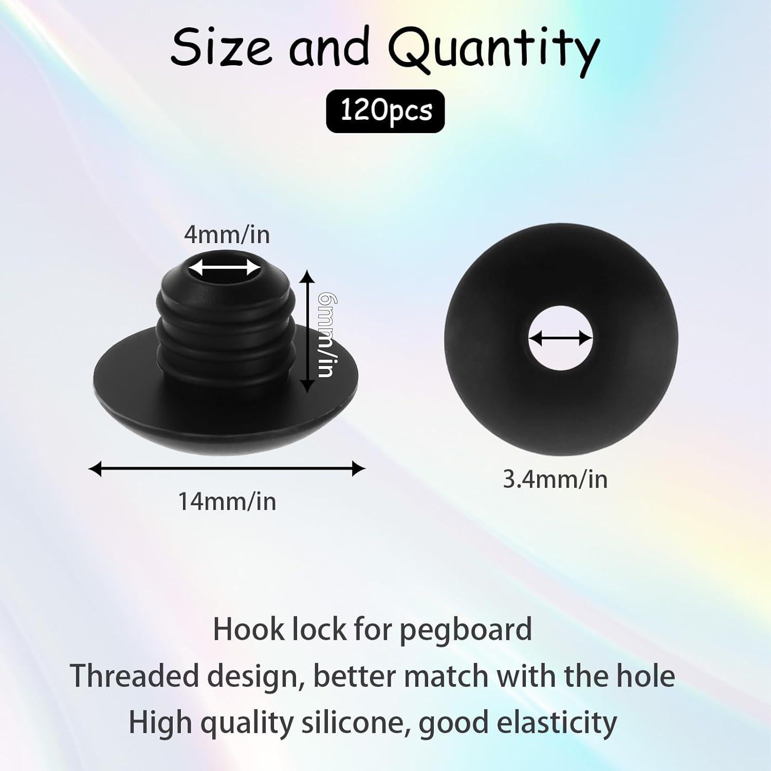 120 Clips de Silicona para Tableros de Clavos Xelsluthe