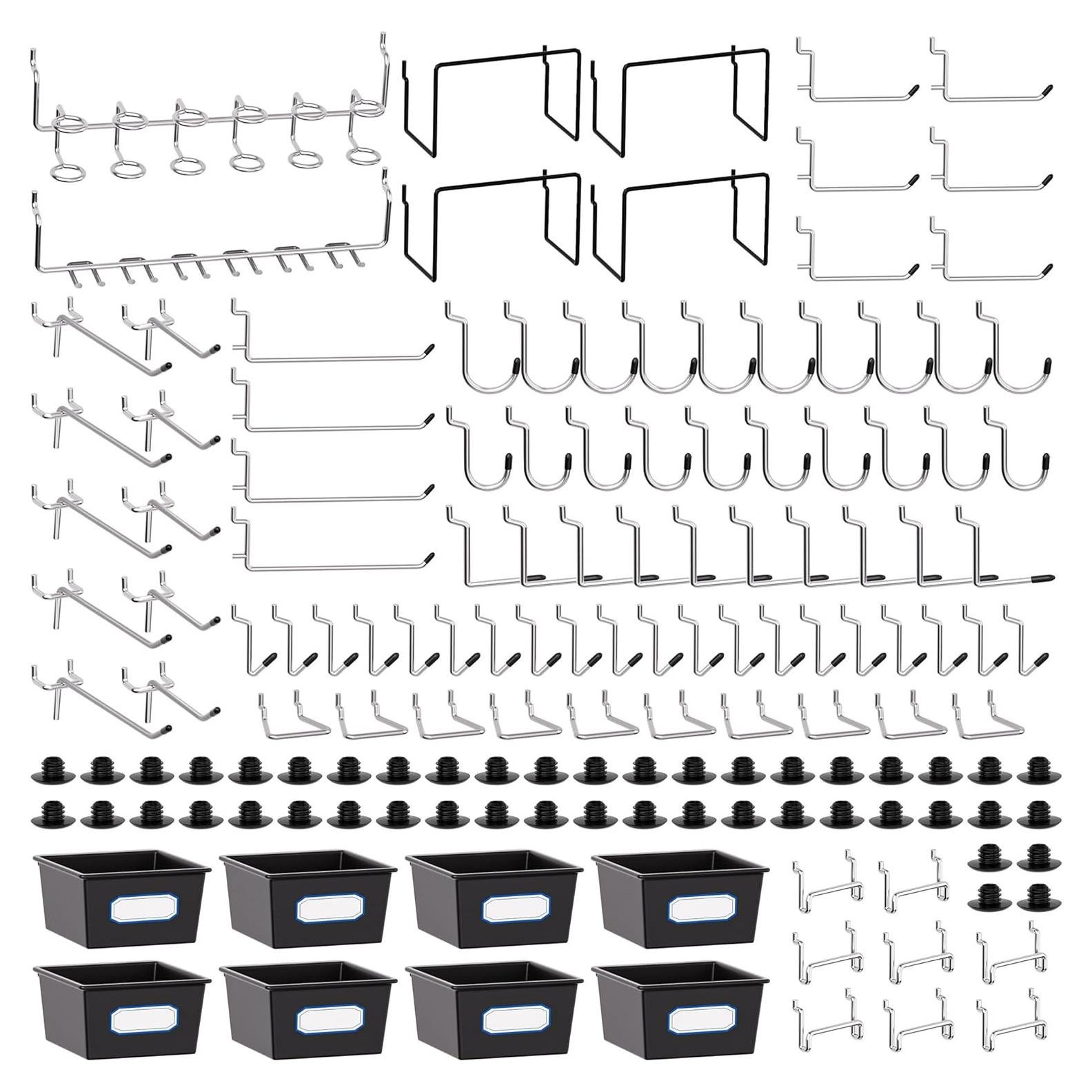 Organizador de Tablero de Clavos FRIMOONY 202 Piezas con Ganchos