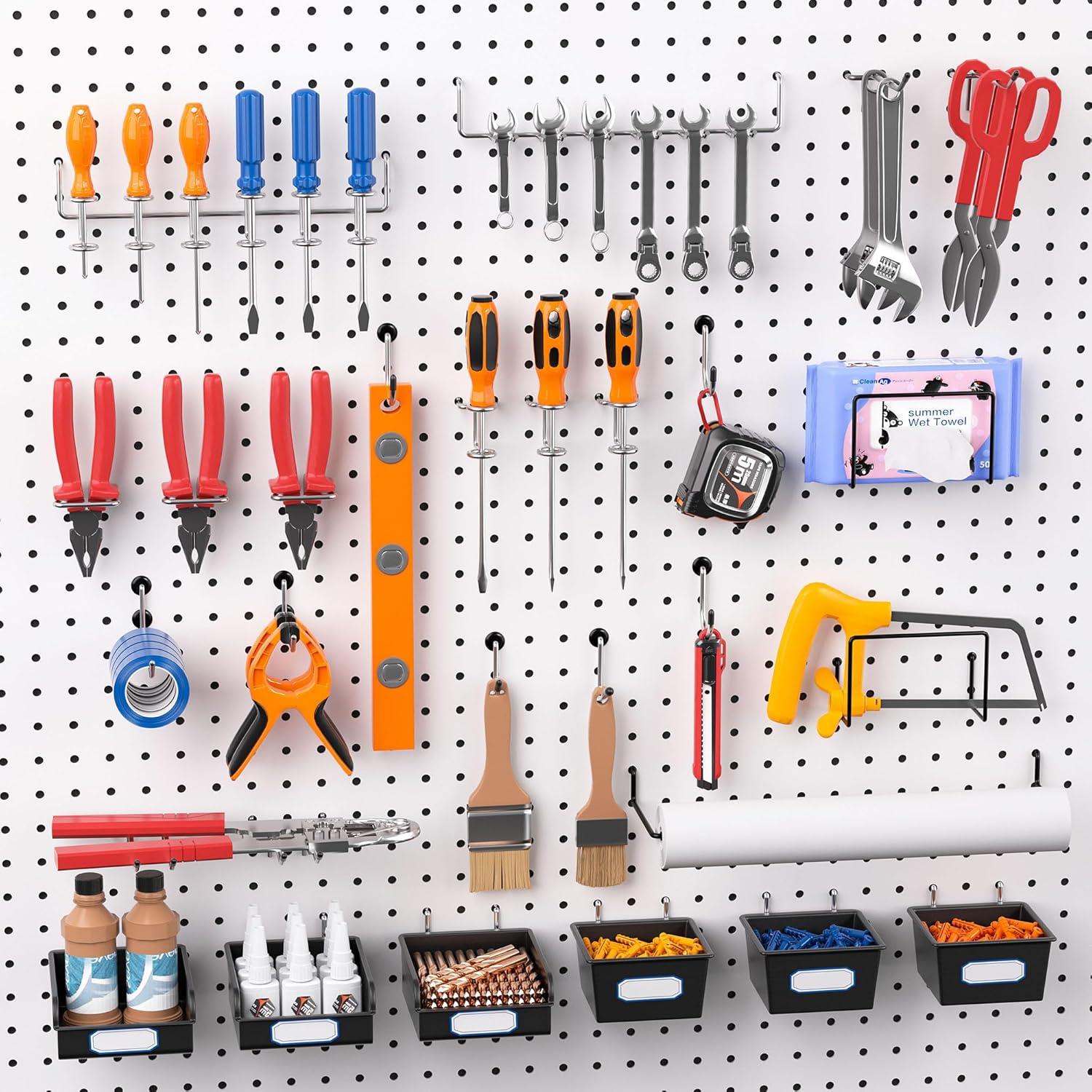 Organizador de Tablero de Clavos FRIMOONY 202 Piezas con Ganchos