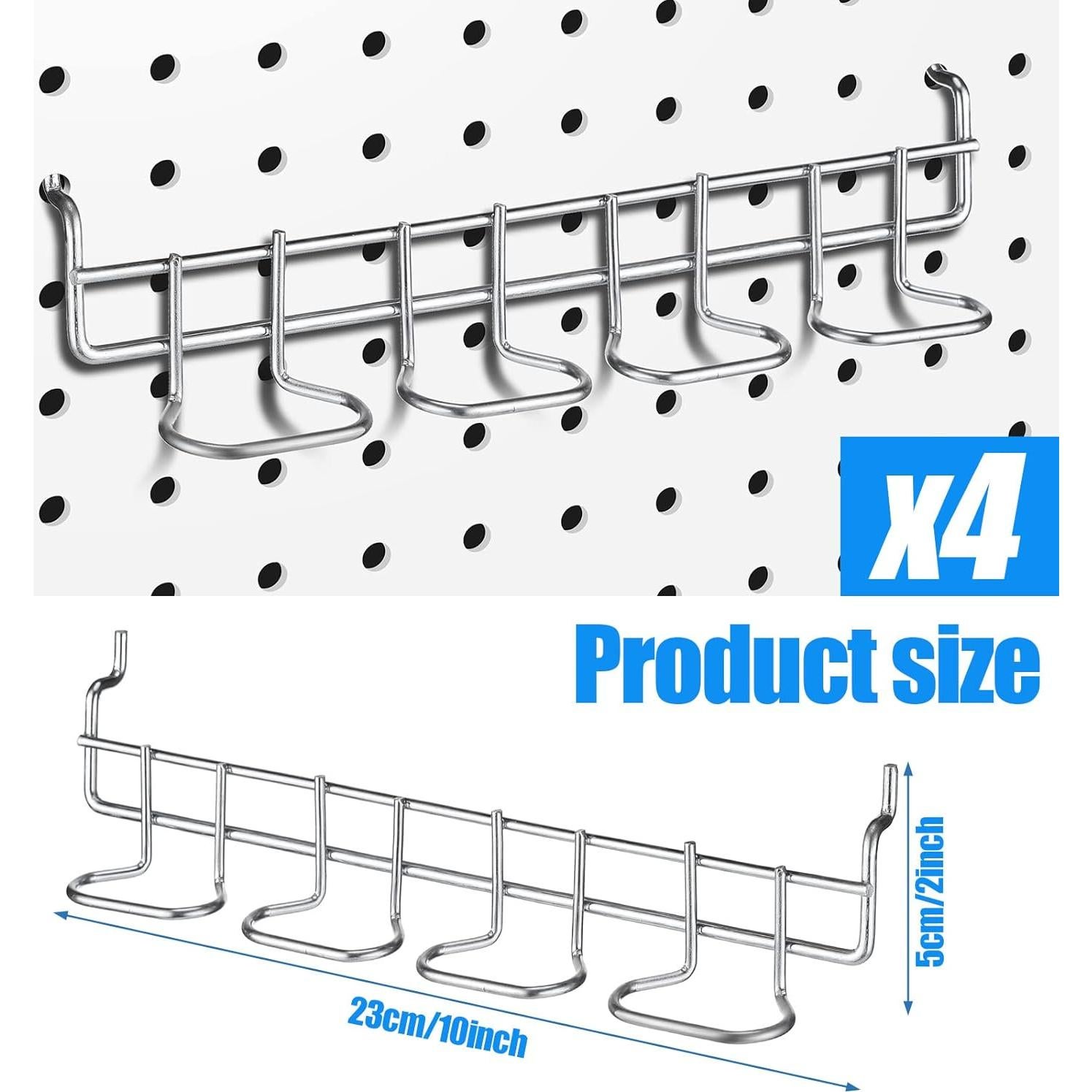 Soporte organizador de herramientas Coume 4 ganchos plata