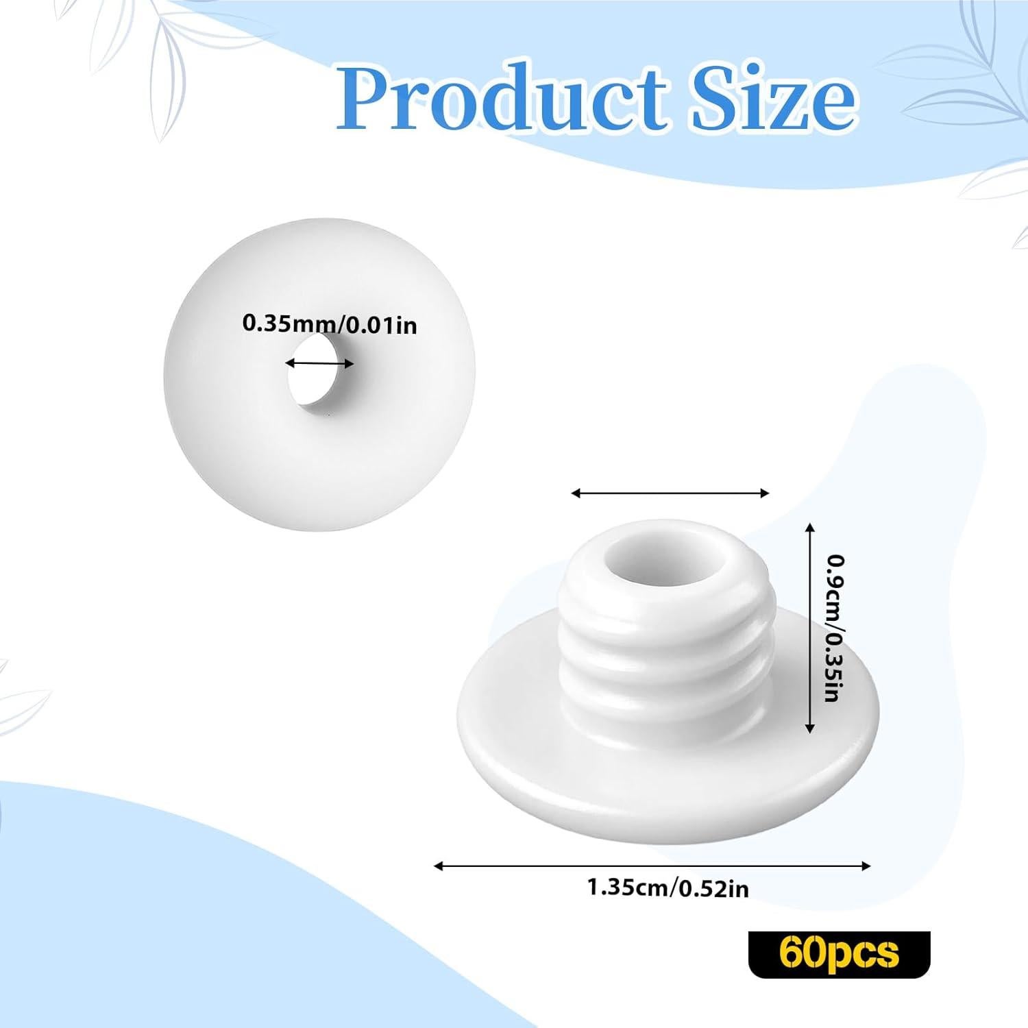 60 Tapones de Silicona para Tableros Perforados Gtziqa