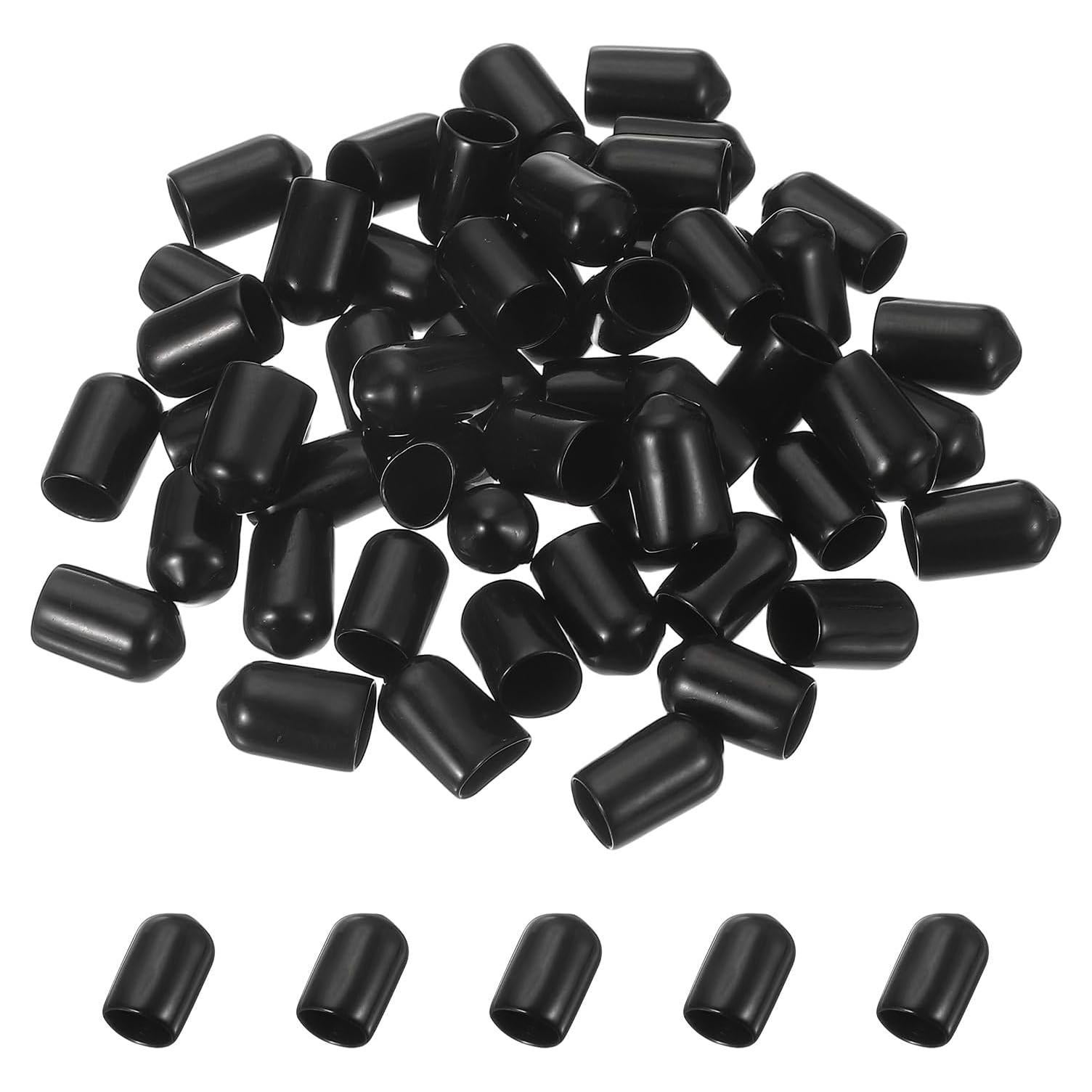 50 Tapones de Goma para Ganchos de Tablero uxcell 8mm Negro
