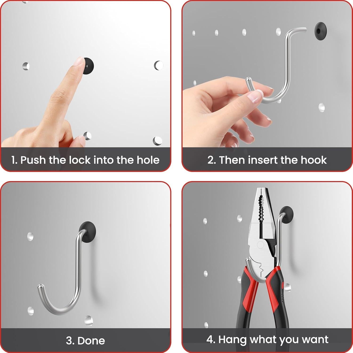 100 Tapones de Silicona ZIUZI para Tablero de Clavos 1/4"