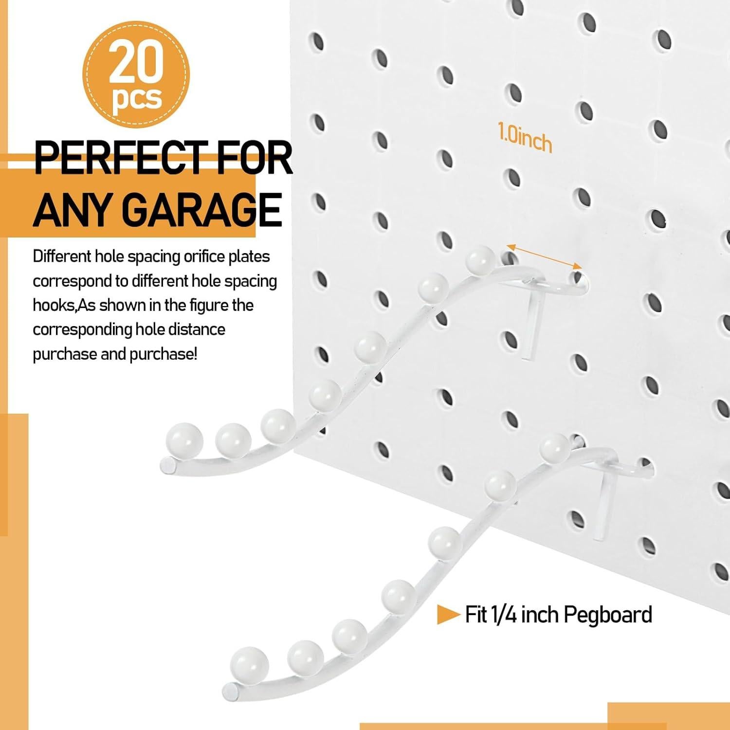 20 Ganchos de Estante de Metal Yaocom para Tablero de Clavos